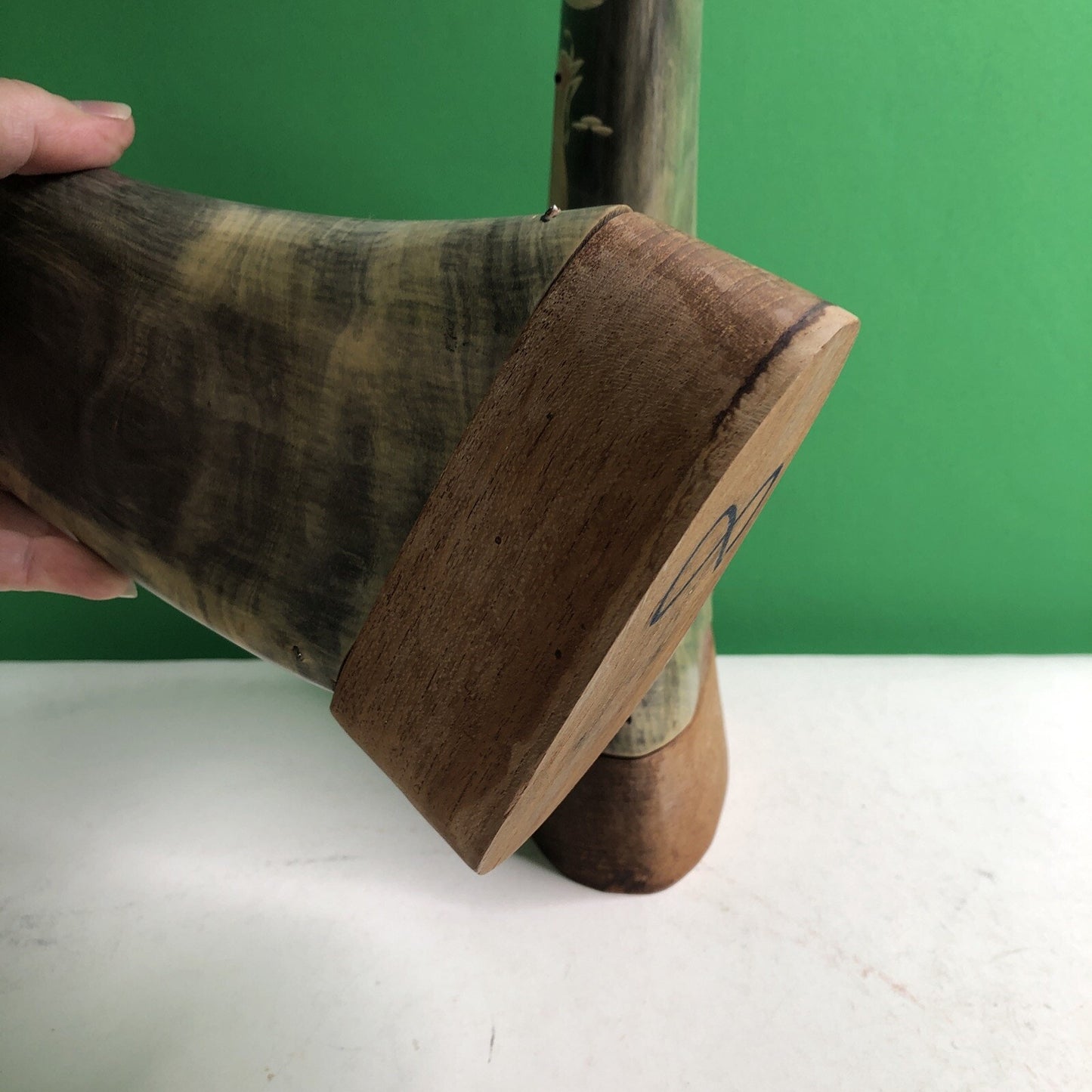 PAIR OF Large WATER BUFFALO HORNS CARVED WITH DRAGON & PHOENIX FENG SHUI