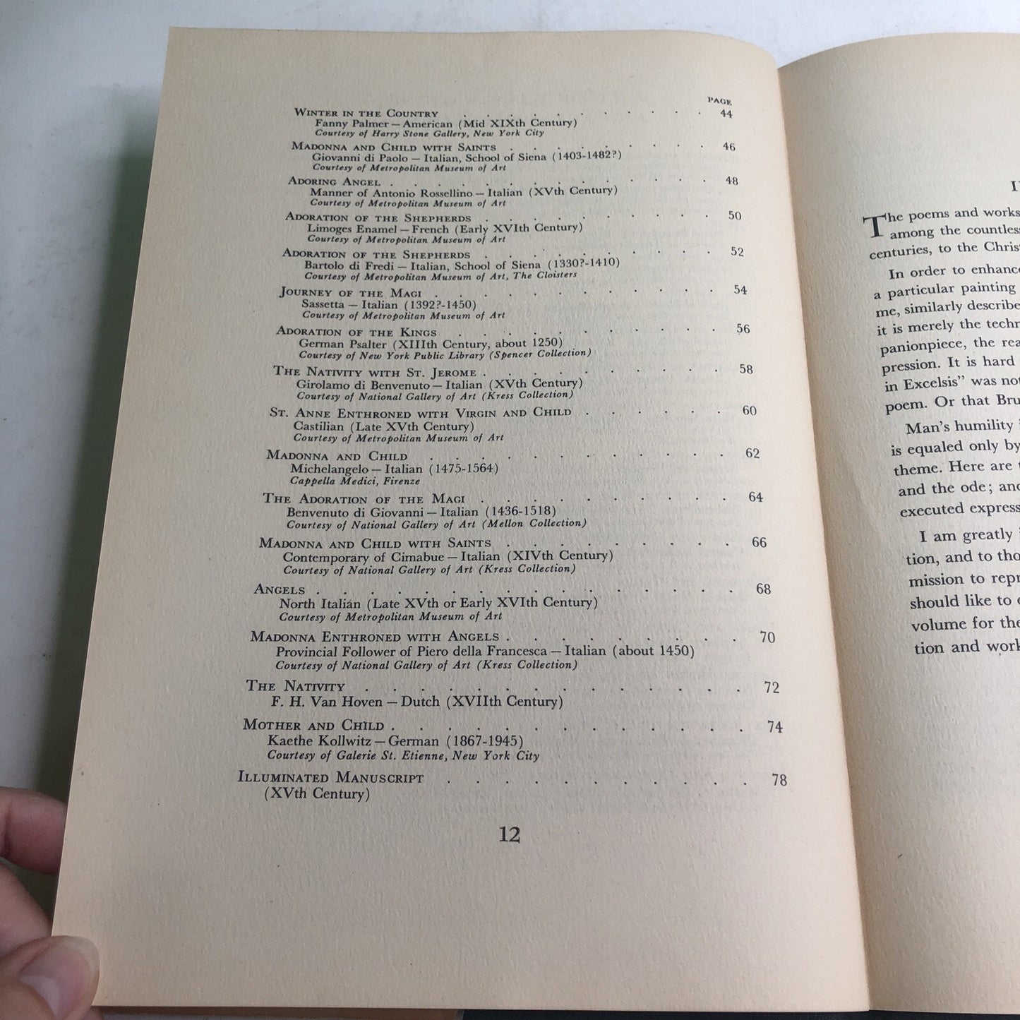 1947 Christmas Anthology Of Poetry & Painting Vivian Campbell Illustrated HC DJ