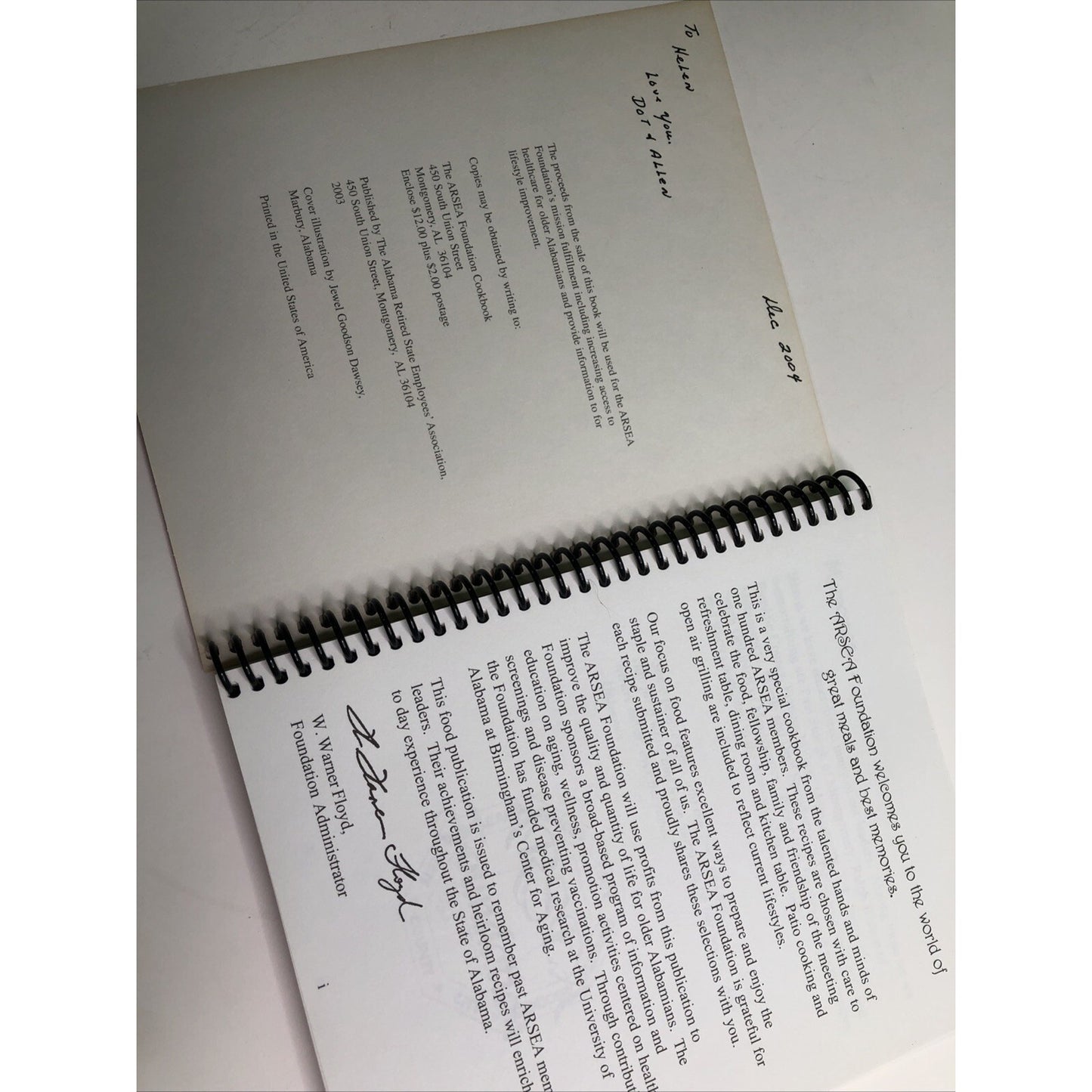 2003 ARSEA Foundation Cookbook Alabama Comb Bound