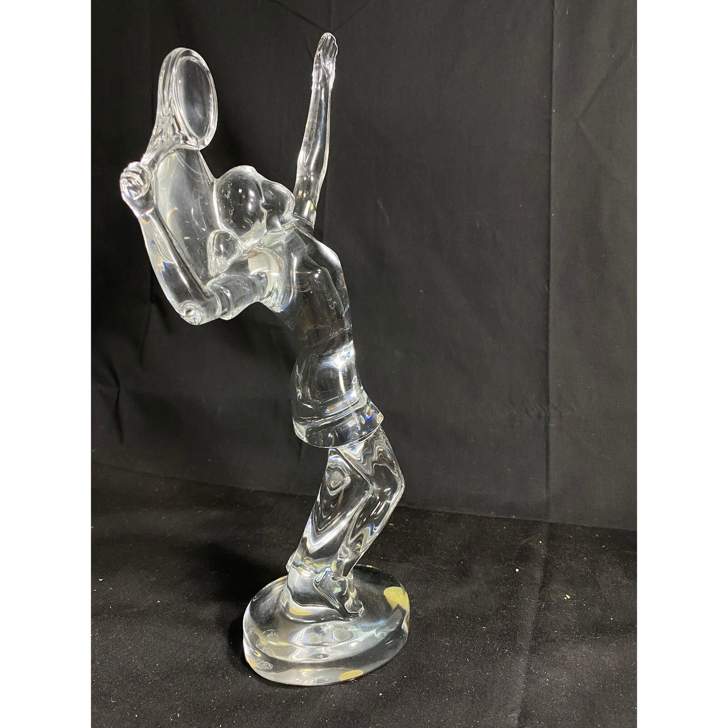 Vintage Baccarat Crystal- Female Tennis Player 10-Inch Statue