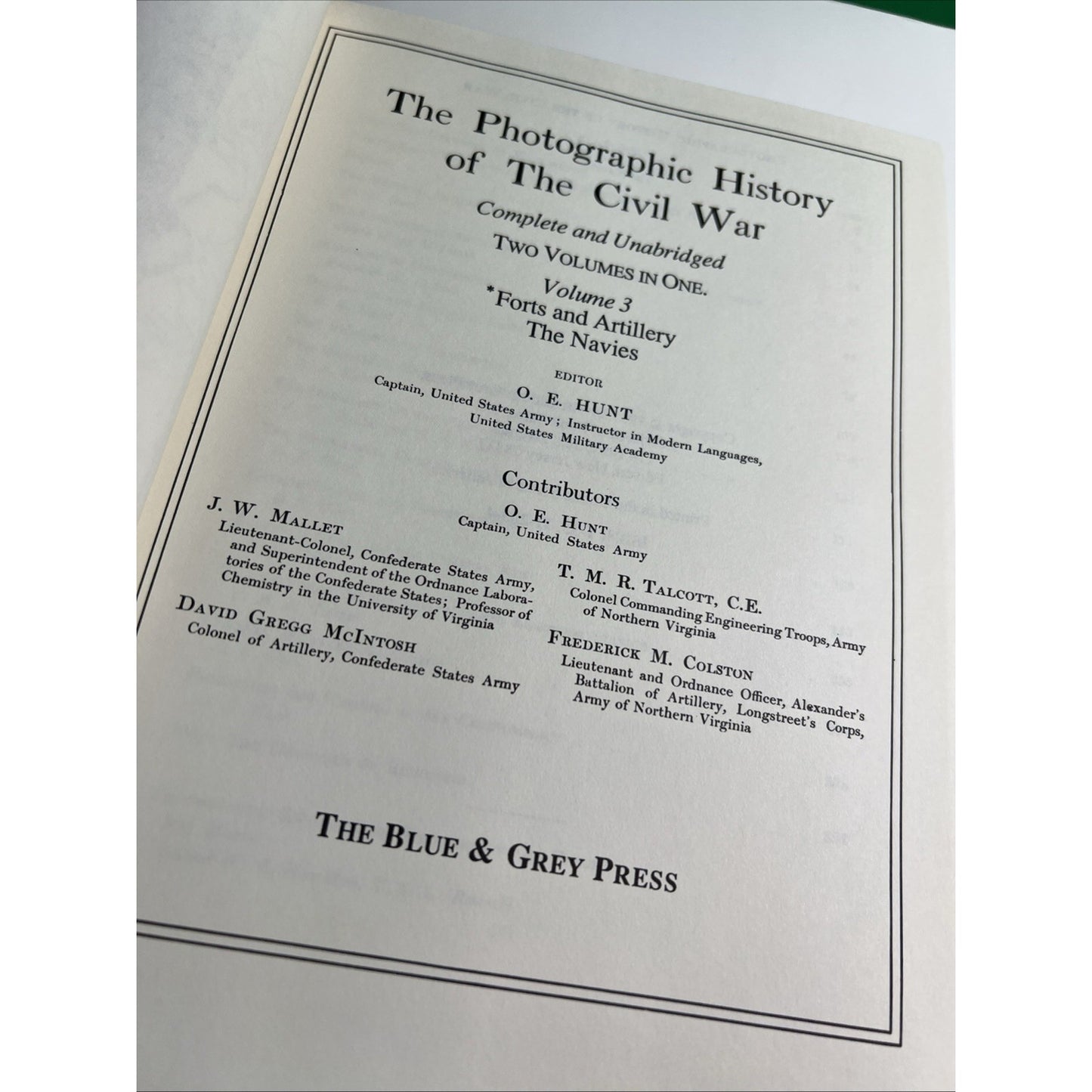THE PHOTOGRAPHIC HISTORY OF THE CIVIL WAR: Vol. 3: Forts & Artillery, The Navies