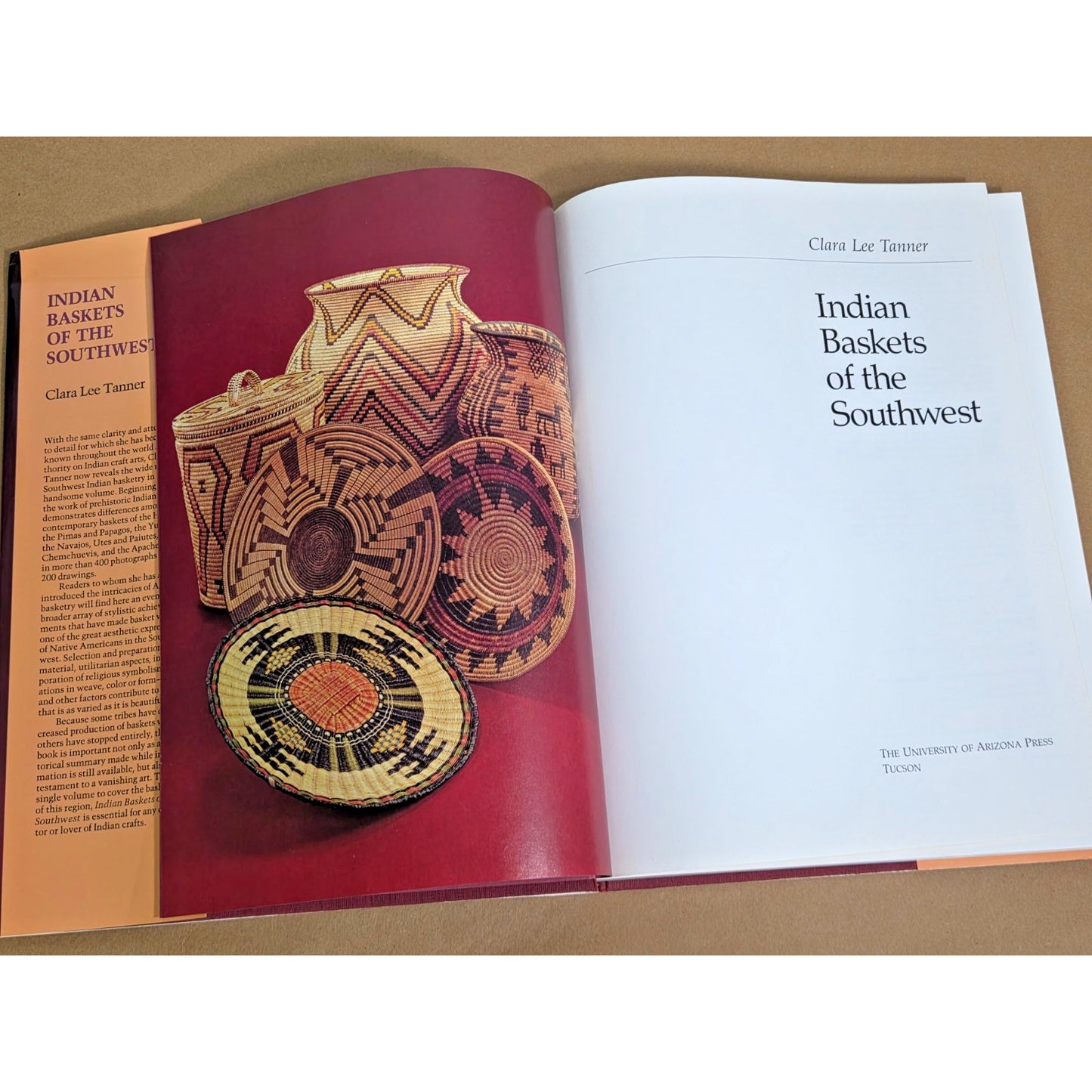 Indian Baskets of the Southwest by Clara Lee Tanner - 1989 Hardcover DJ