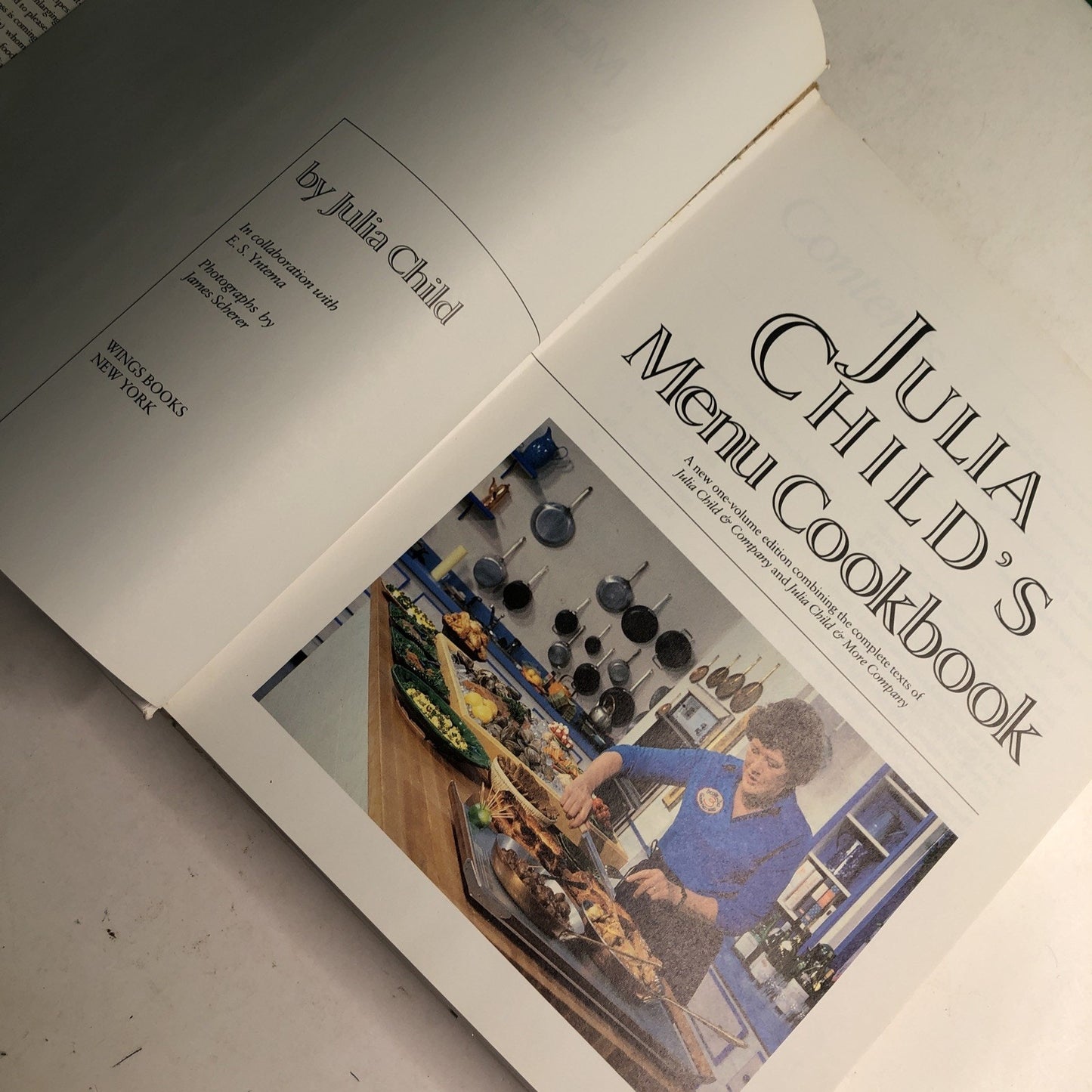 Julia Child's Menu Cookbook 1991 Wings HC DJ Menus For Every Occasion
