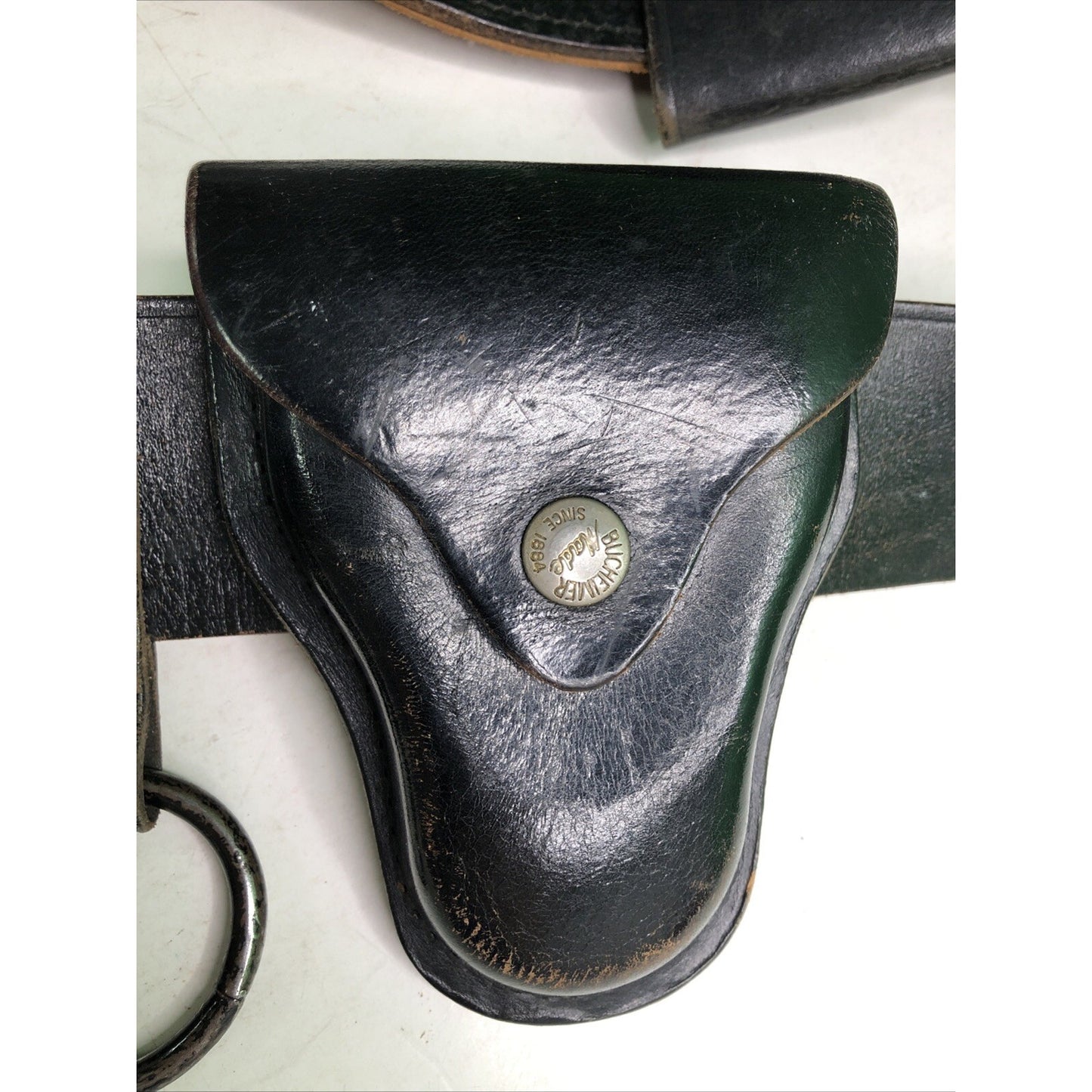Vintage Brauer Bros. Black Leather Service Belt 42 Bucheimer Accessories Holster