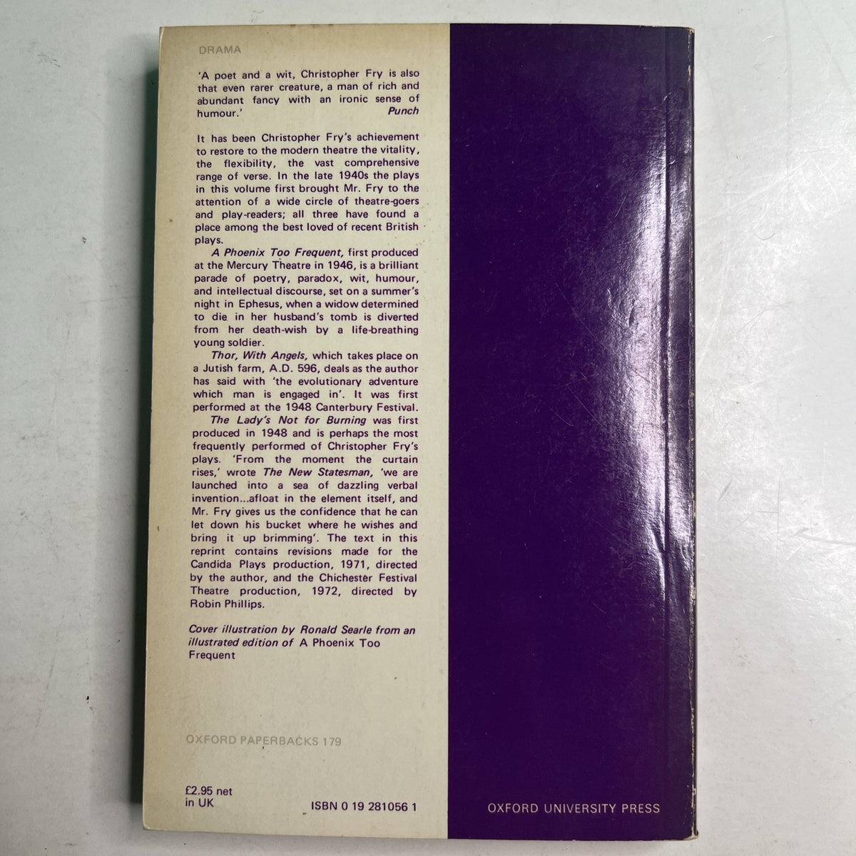 Three Plays Oxford PB A Phoenix Too Frequent Thor With Angels by Christopher Fry