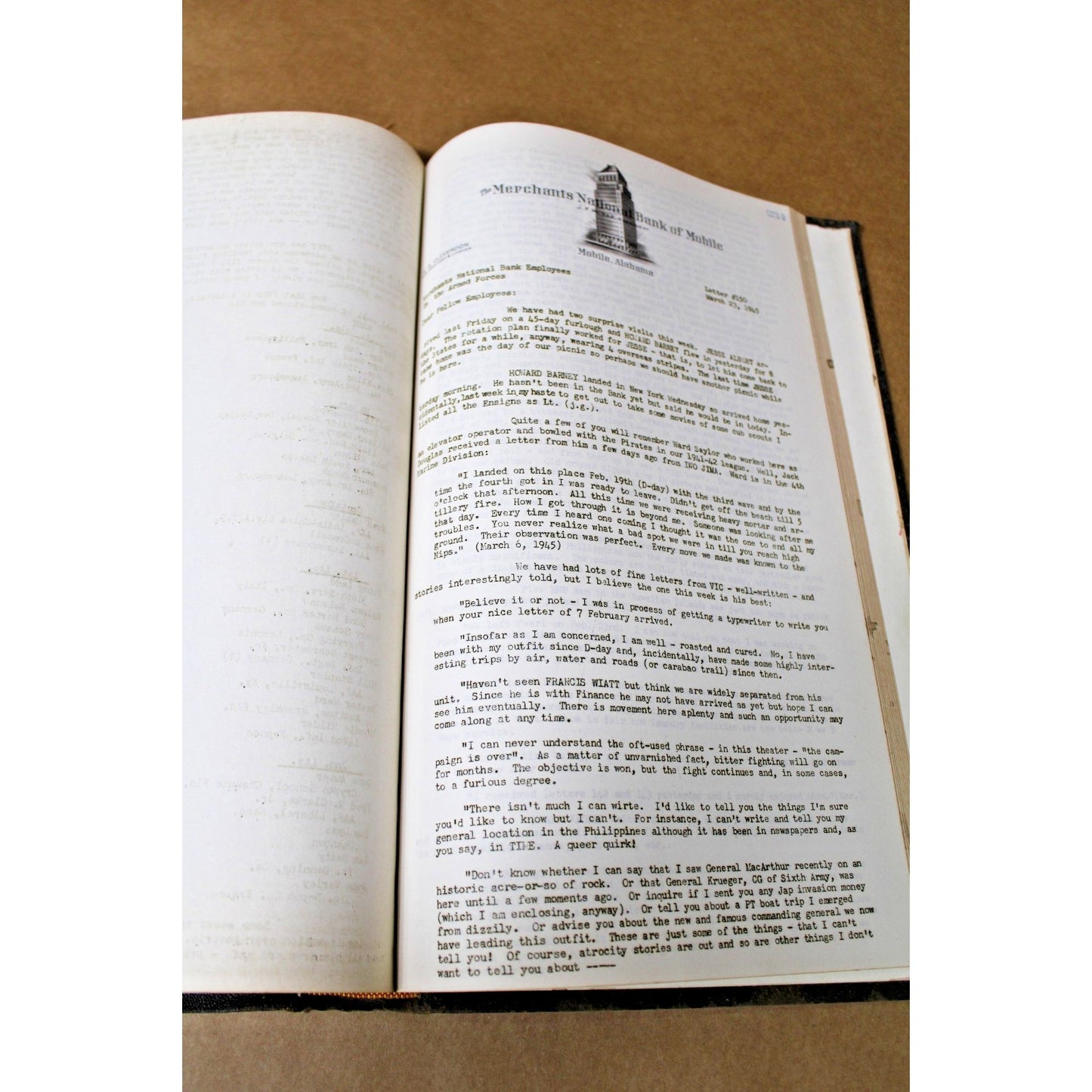 WWII Servicemen Letters, Merchant's National bank, Mobile, AL, Rare OOAK