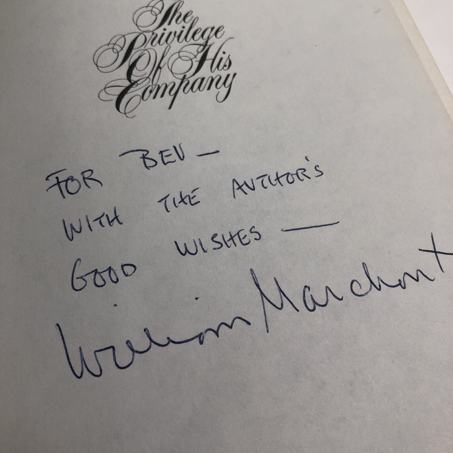 The Privilege of His Company Noel Coward by William Merchant SIGNED 1975 HC DJ