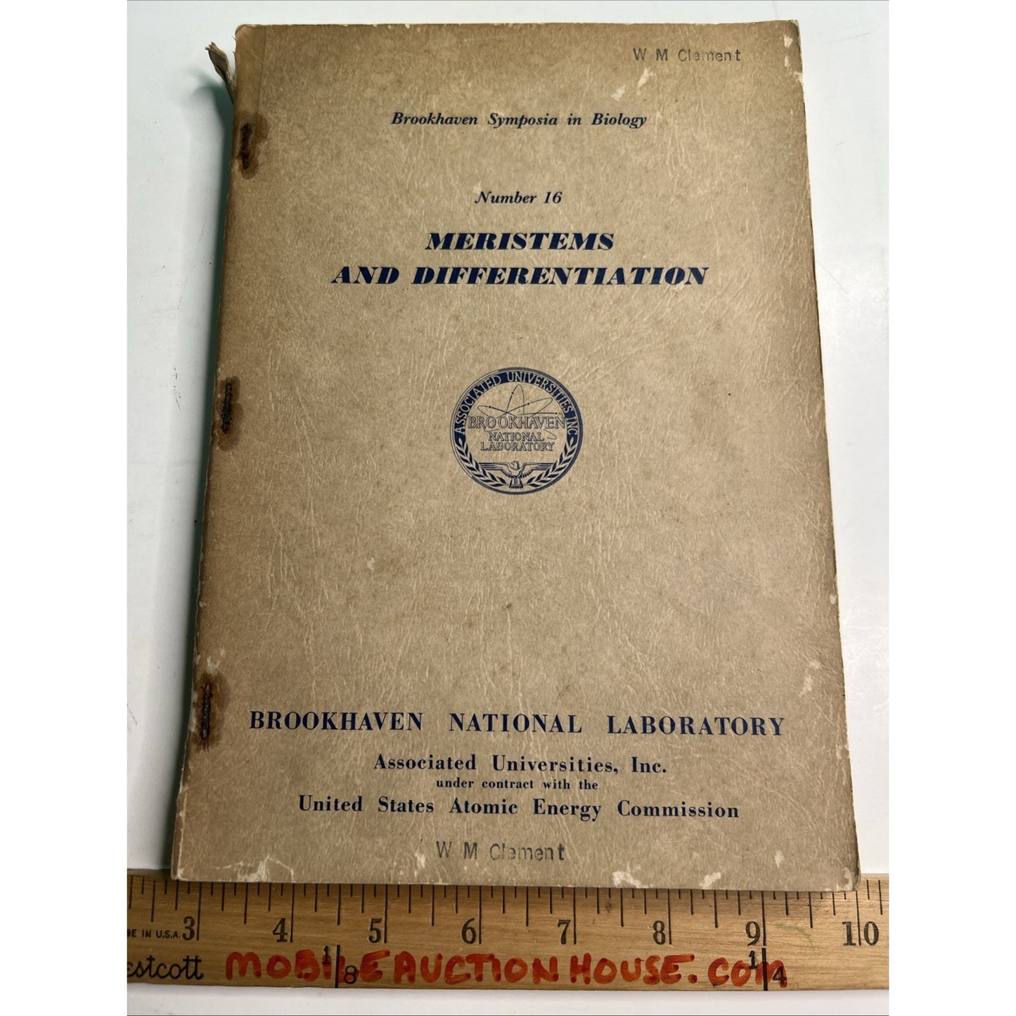 1963 Symposium In Biology Number 16 Meristems And Differentiation PB