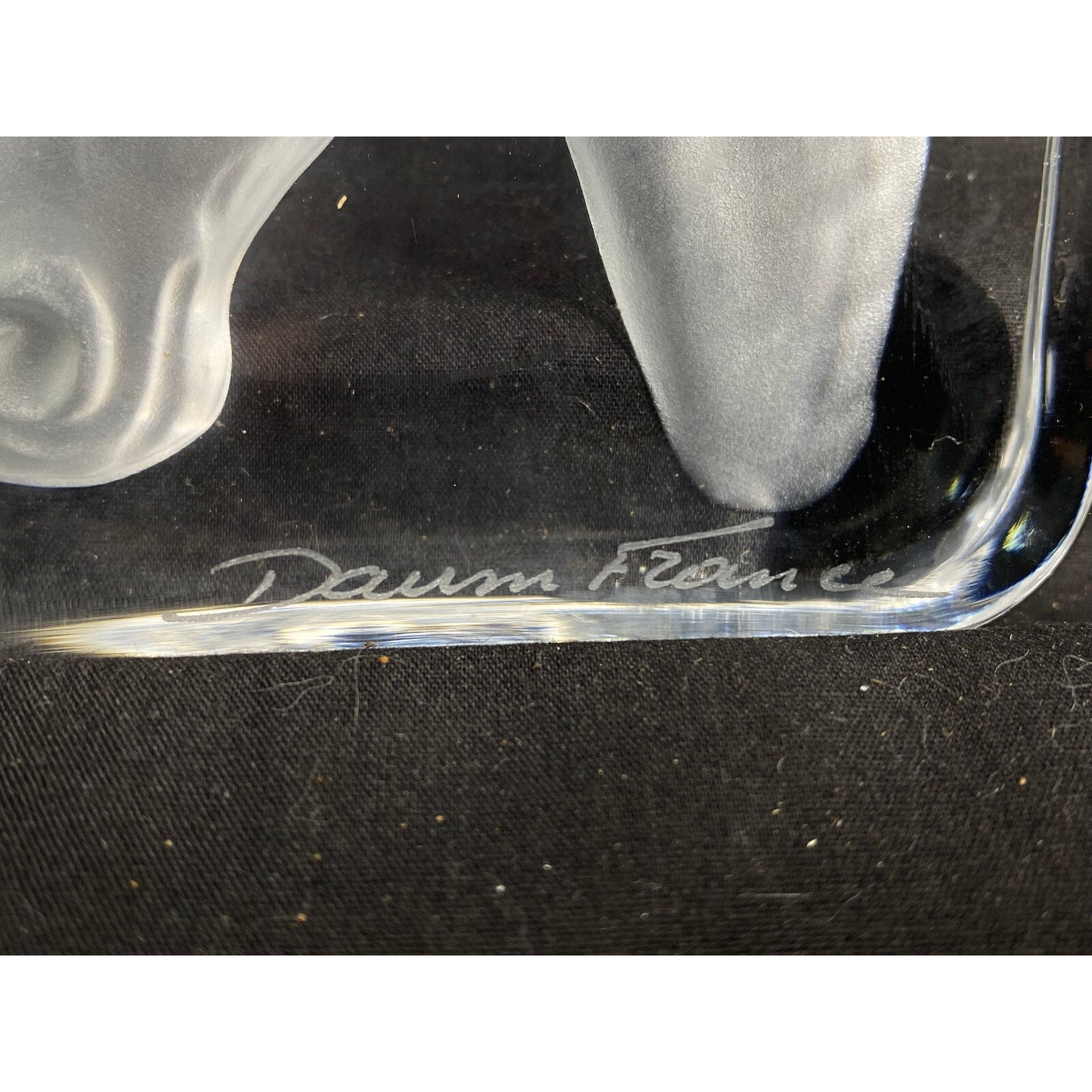 BEAUTIFUL Etched Daum Crystal Horse Head Paperweight- Equestrian