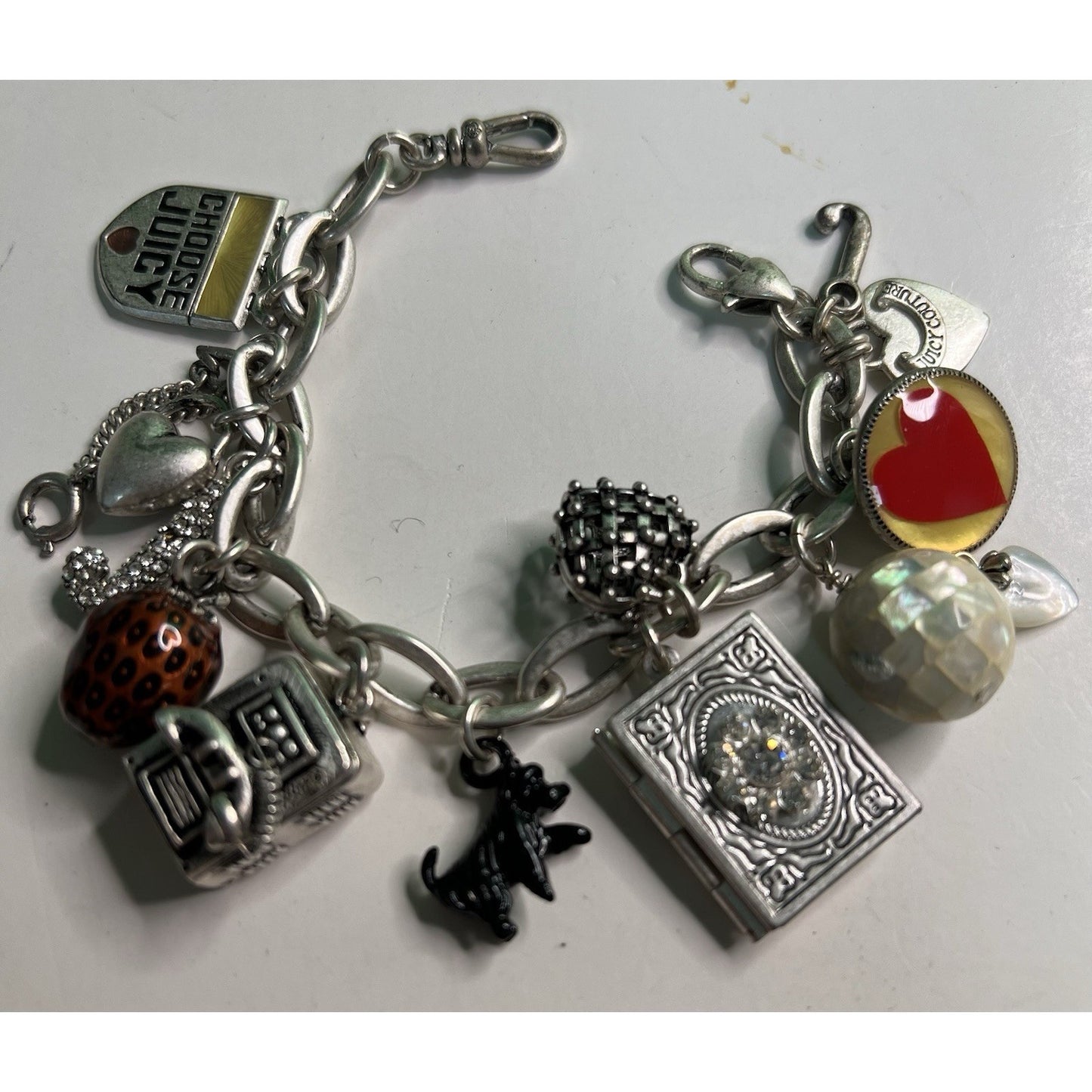 Vintage Juicy Couture Charm Bracelet With Charms & Original Box 7”