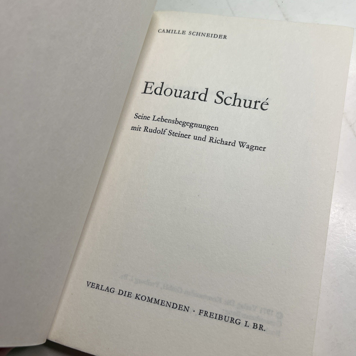 1971 PB Edouard Schure’ by Camille Schneider In German Illustrated