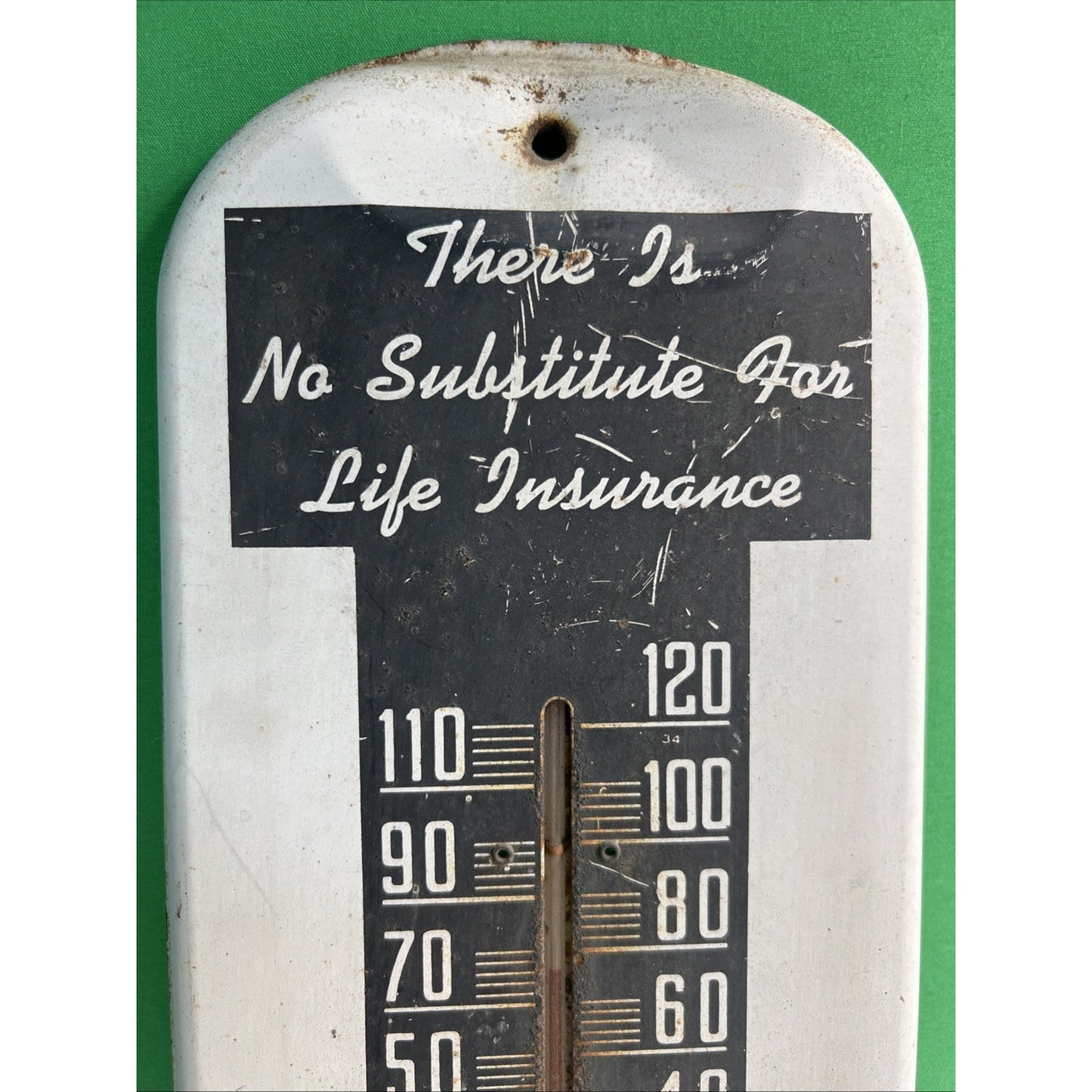Vtg MOBILE ALABAMA Independent Life Insurance Co Thermometer Sign Advertising