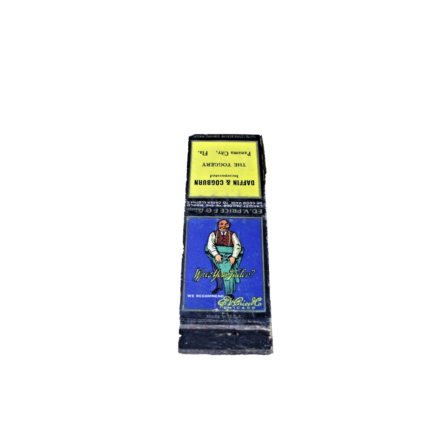 Vintage Mid Century Advertising Matchbook Cover, Panama City, Florida