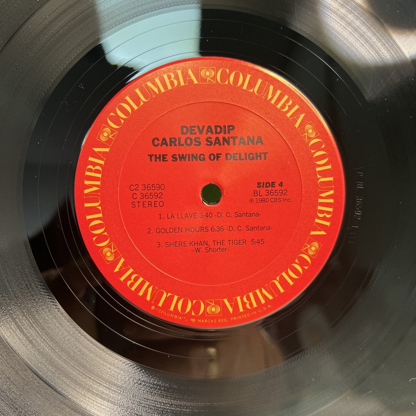 DEVADIP CARLOS SANTANA - The Swing Of Delight 2x LP 1980 Gatefold Album Columbia