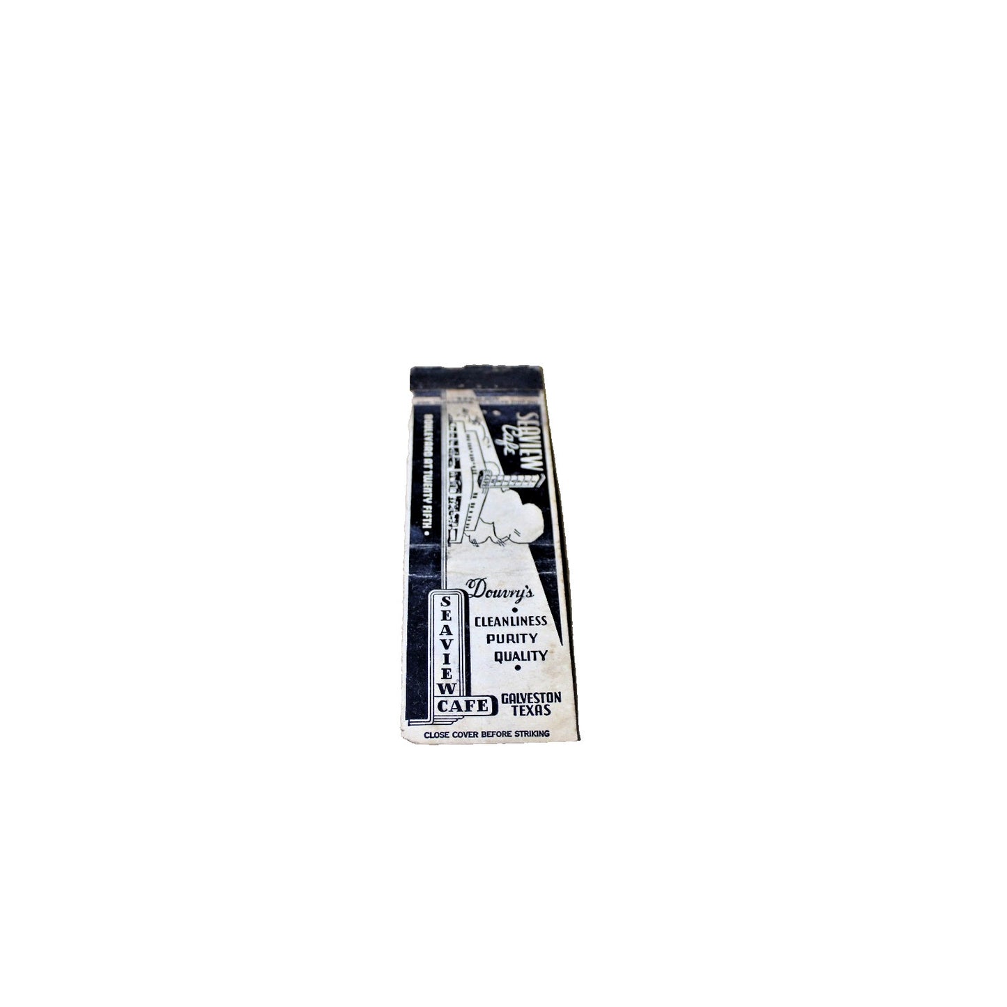 Vintage Mid Century Matchbook Cover, Seaview Cafe, Galveston, Texas
