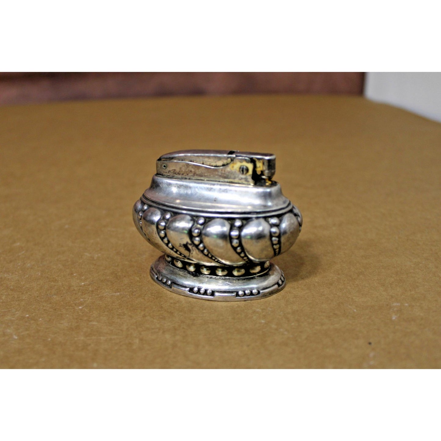 Vintage 1949 Ronson Crown Table Lighter, Silverplate, Untested, Made in USA