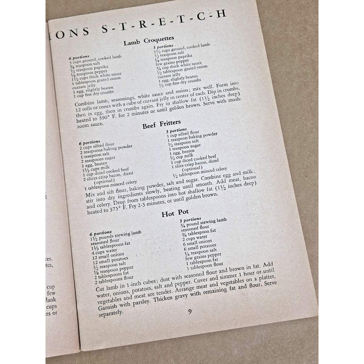 Vintage 1943 Victory Cook Book - WWII Rationing Recipes & Lysol Advertising