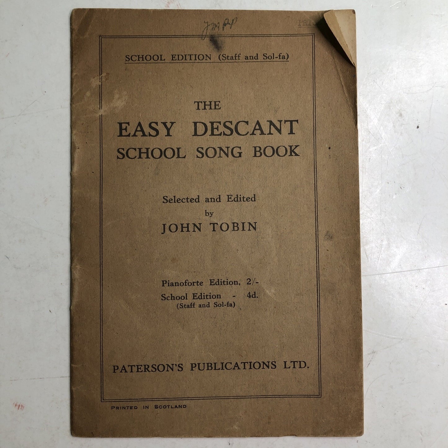 Vintage Easy Descant School Song Book By John Tobin Paterson’s Publications Ltd.