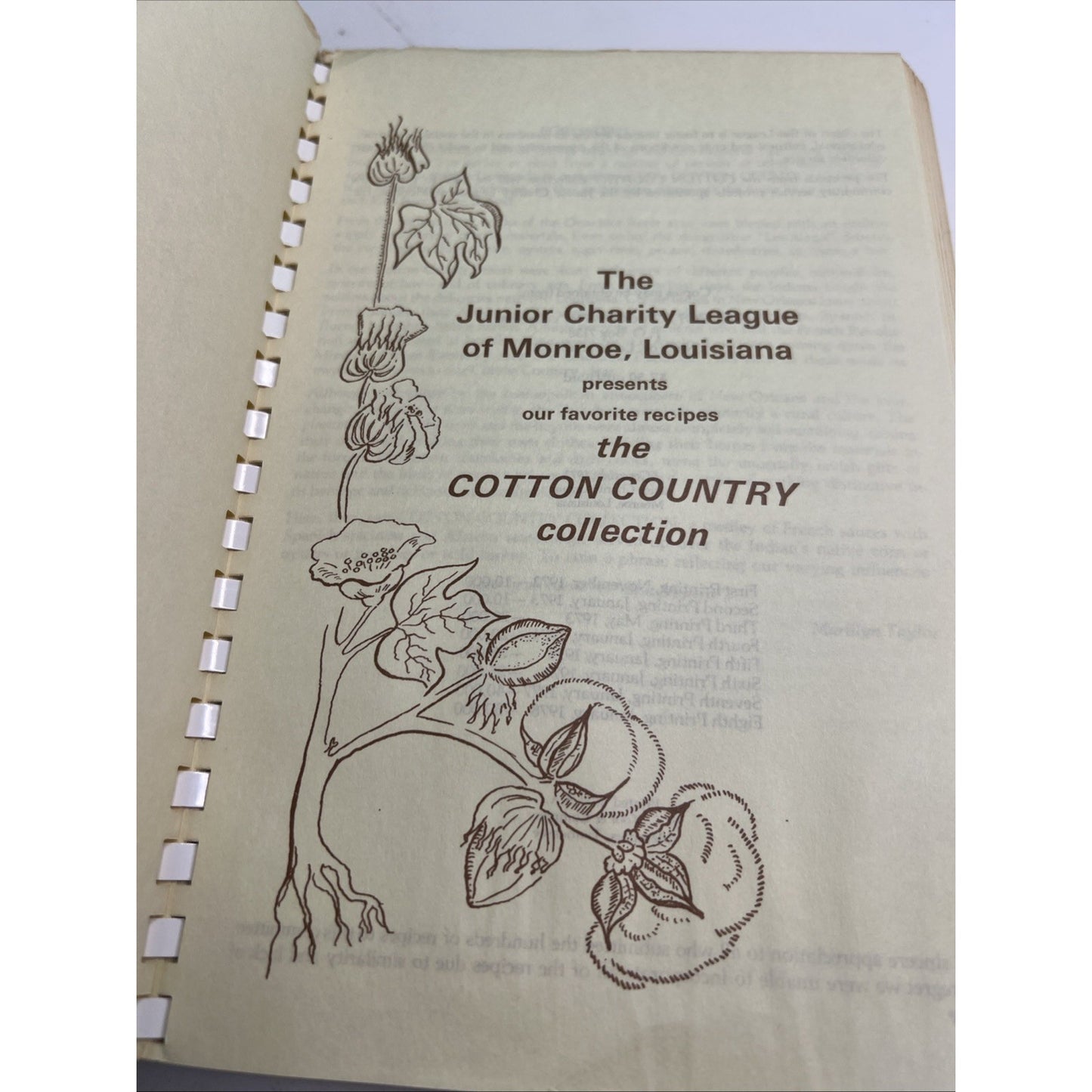 The Cotton Country Collection Cookbook Junior Charity League Monroe Louisiana