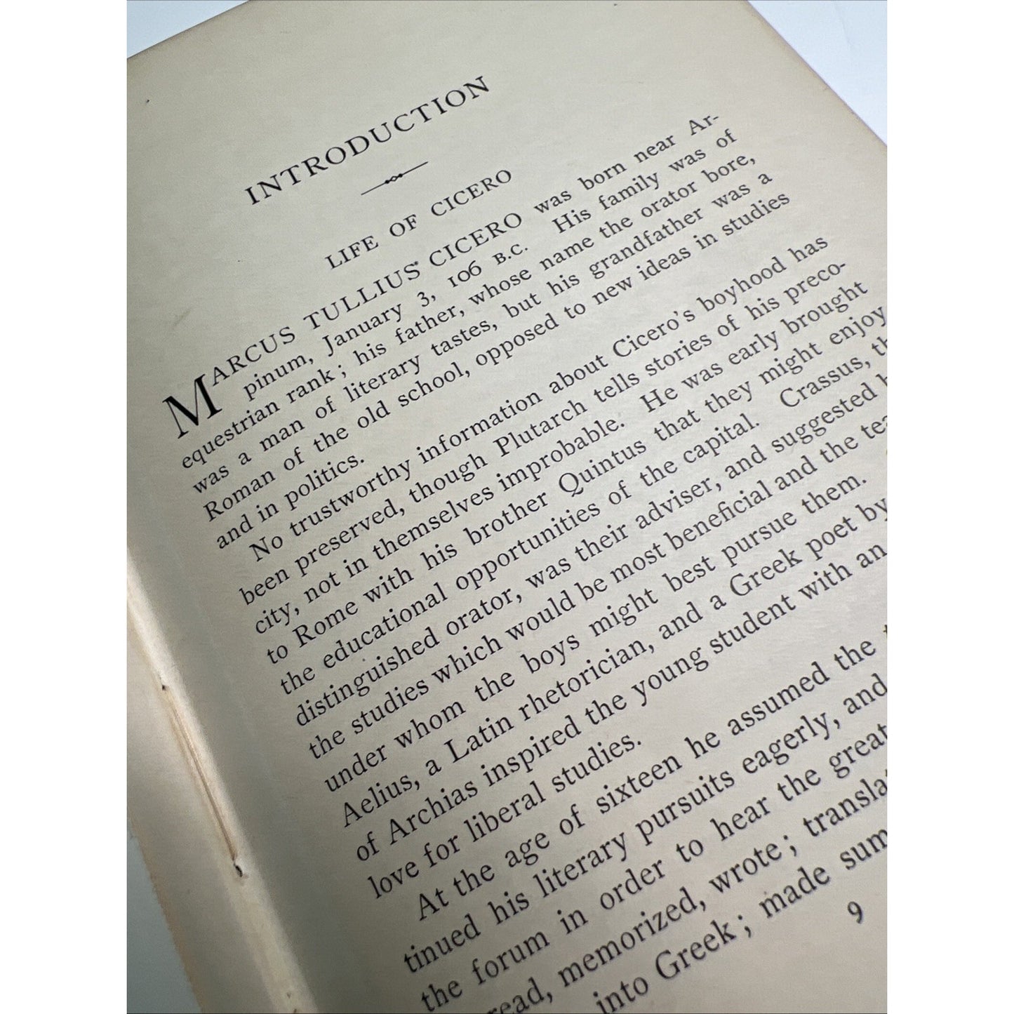 1898 HC Ten Orations Of Cicero by Harper & Gallup Latin Textbook