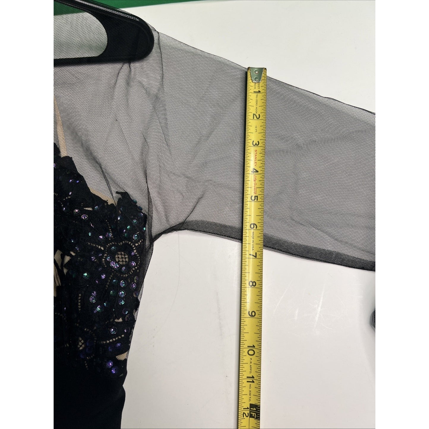 1940’s BENHAM ORIGINAL Mesh Sleeve Sequined Bodice Evening or Cocktail Dress