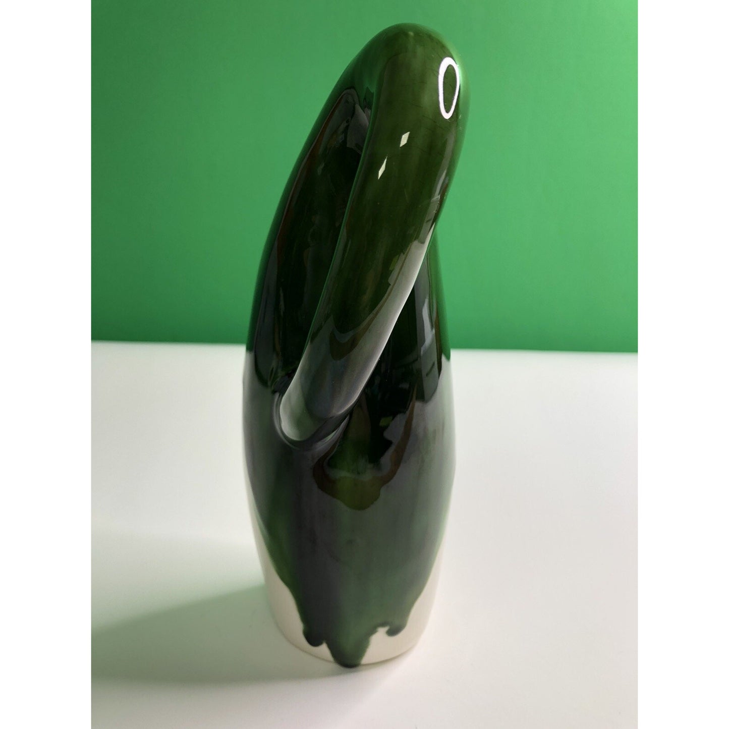 Vintage COACH AND FOUR Frederick Maryland OOAK BOTTLE W/ VERSE Green Drip Glaze
