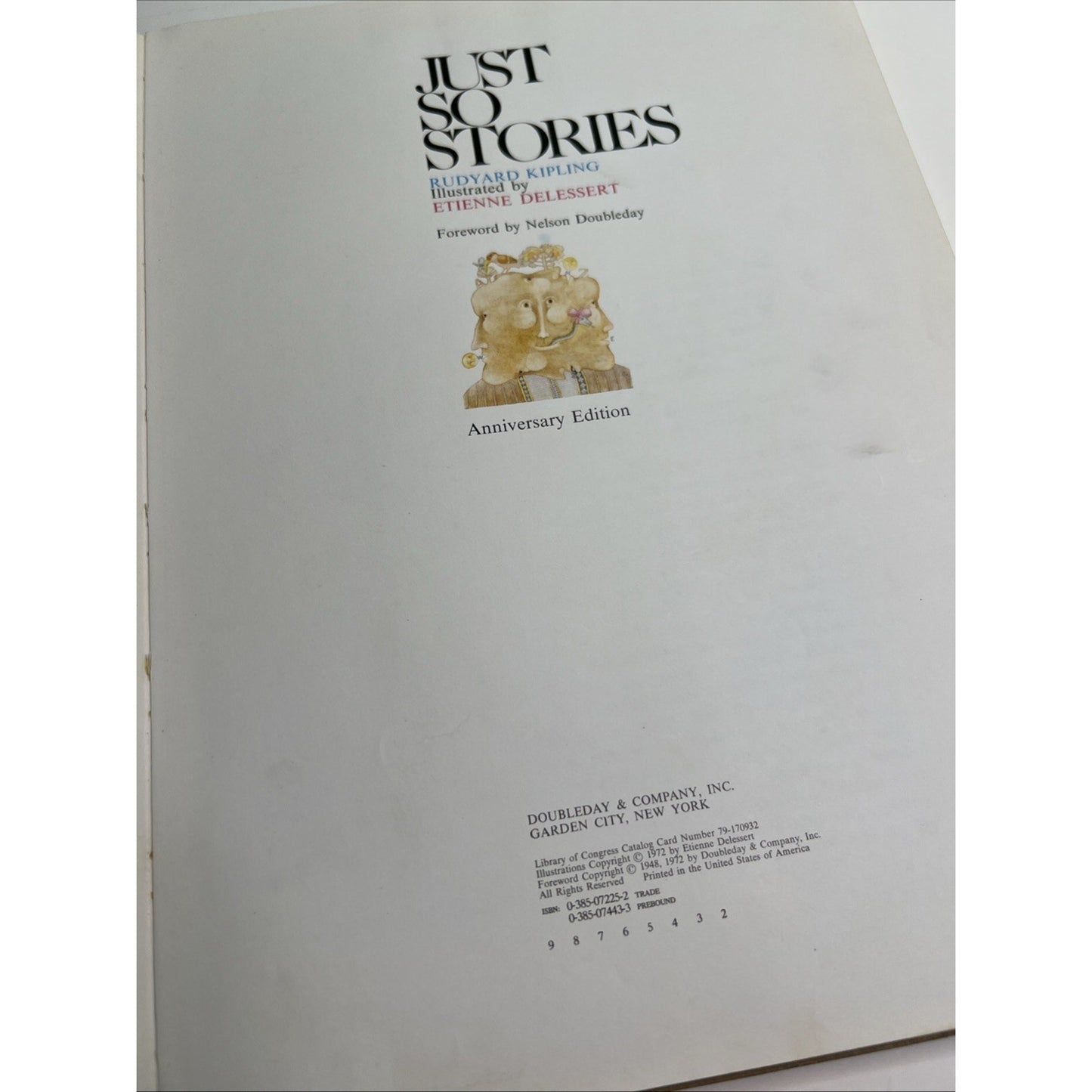 "Just So Stories" by Rudyard Kipling HC DJ 1972 Anniversary Edition Doubleday