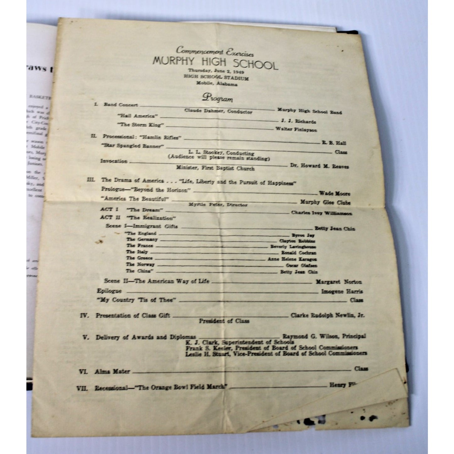 1948 Mohian Murphy High School Yearbook Mobile AL Alabama + Commencement Program
