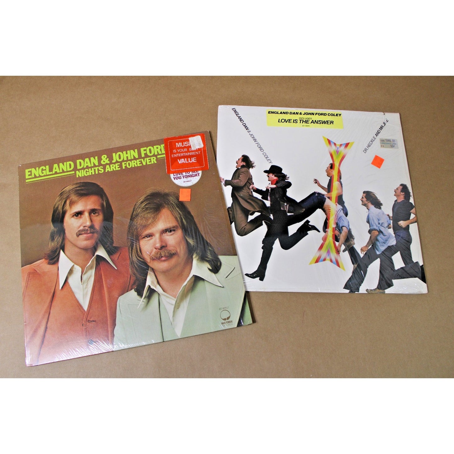 Lot of 2 Records, Texas Alt-Country Soft Rock Duo England Dan & John Ford Coley