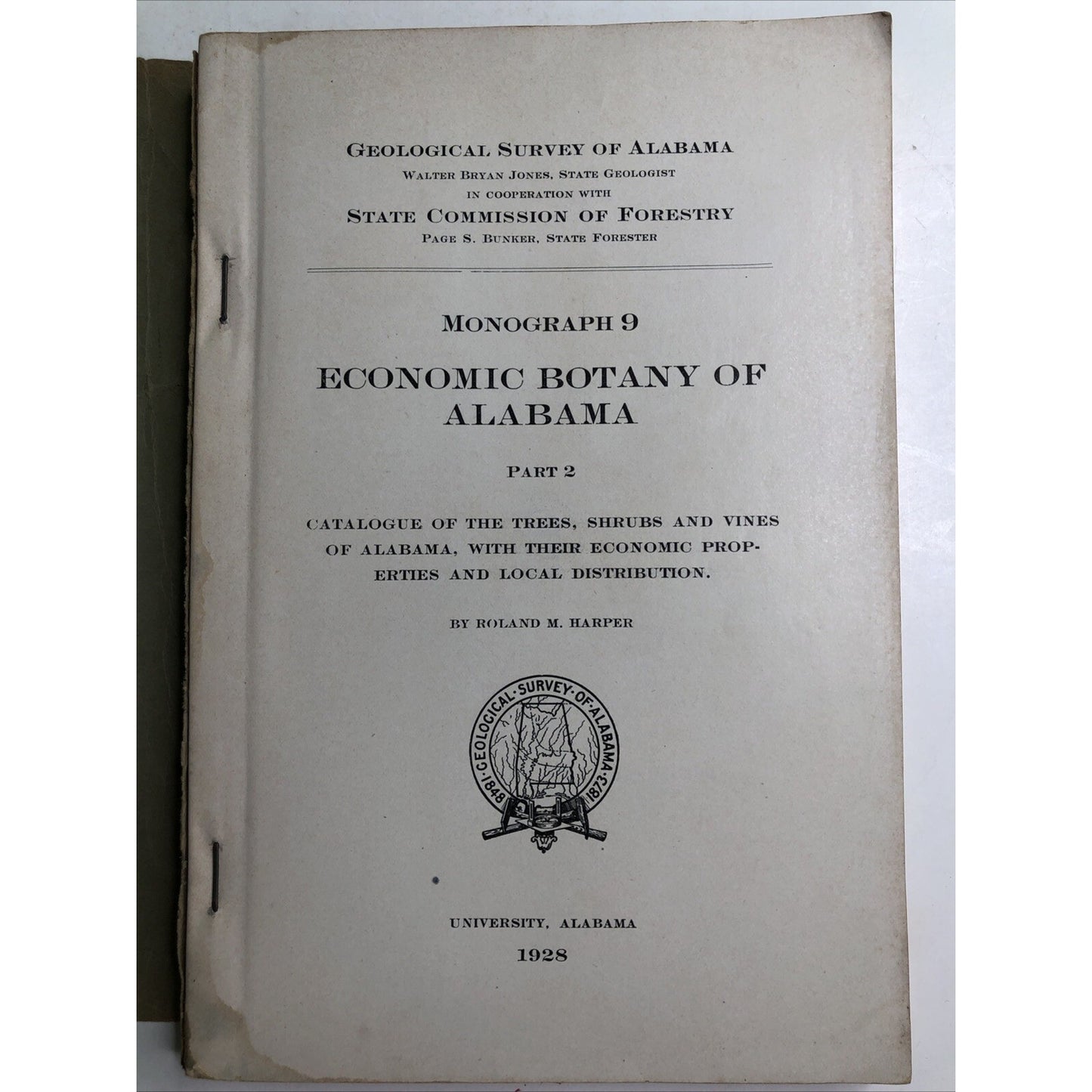 Economic Botany of Alabama Monograph 9 Part 2 By Roland M Harper 1928 University