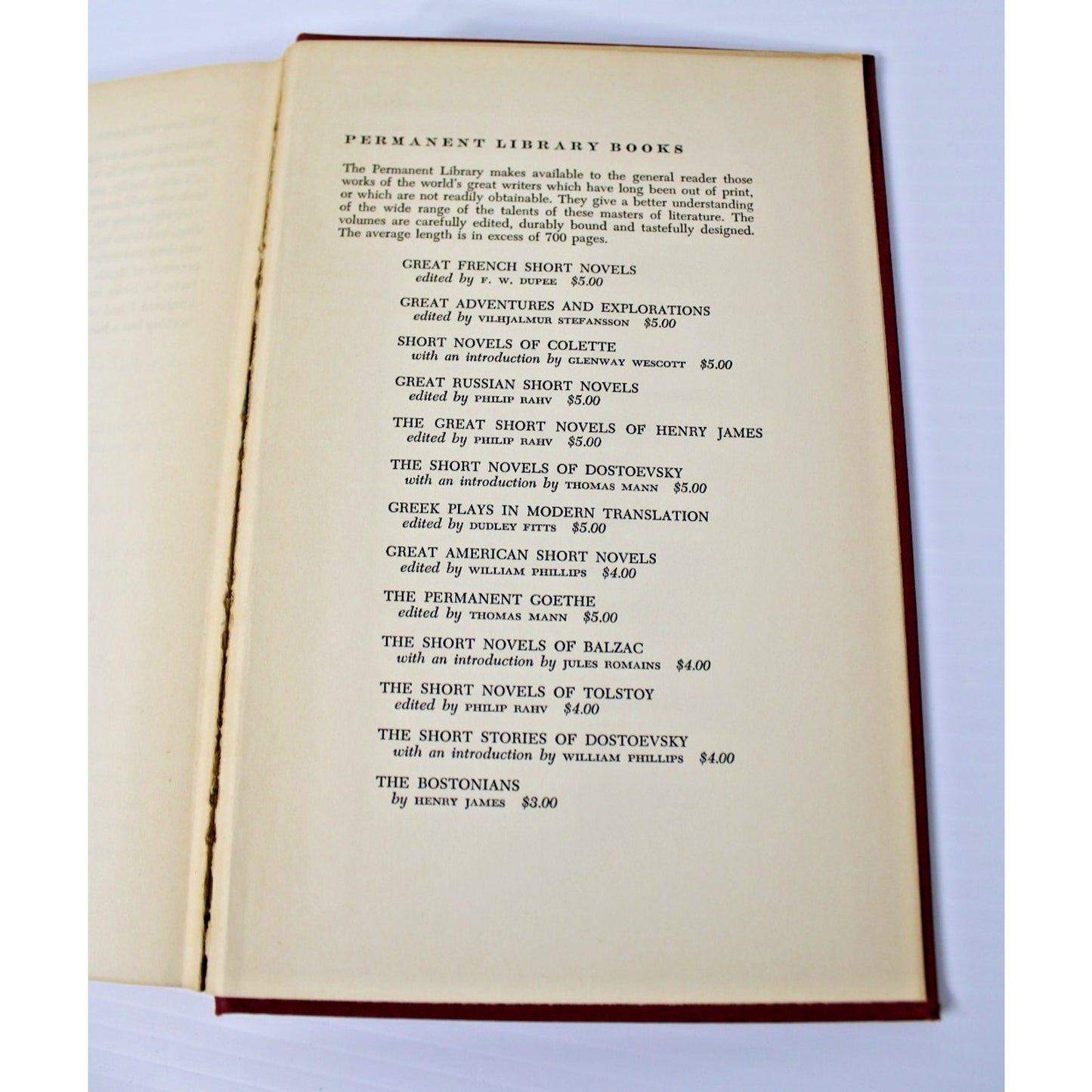 Great French Short Novels- Dial Permanent Library Book, 1952 De Balzac, Flaubert