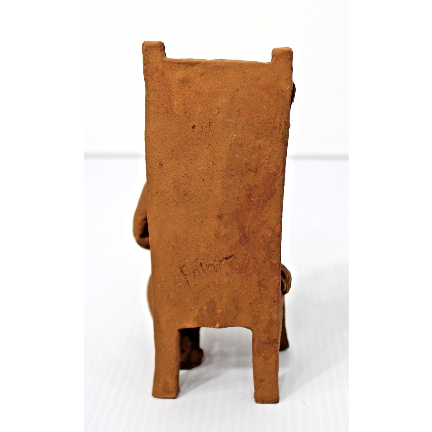 Original Art Sculpture- Terra Cotta- Seated Nude, Signed, 7.75" H