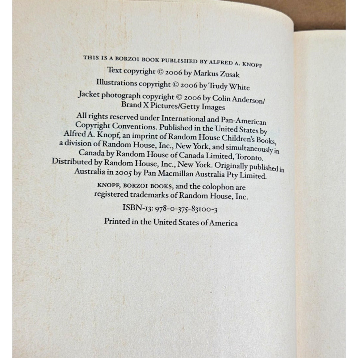 The Book Thief by Markus Zusak First American Edition Hardcover with Dust Jacket