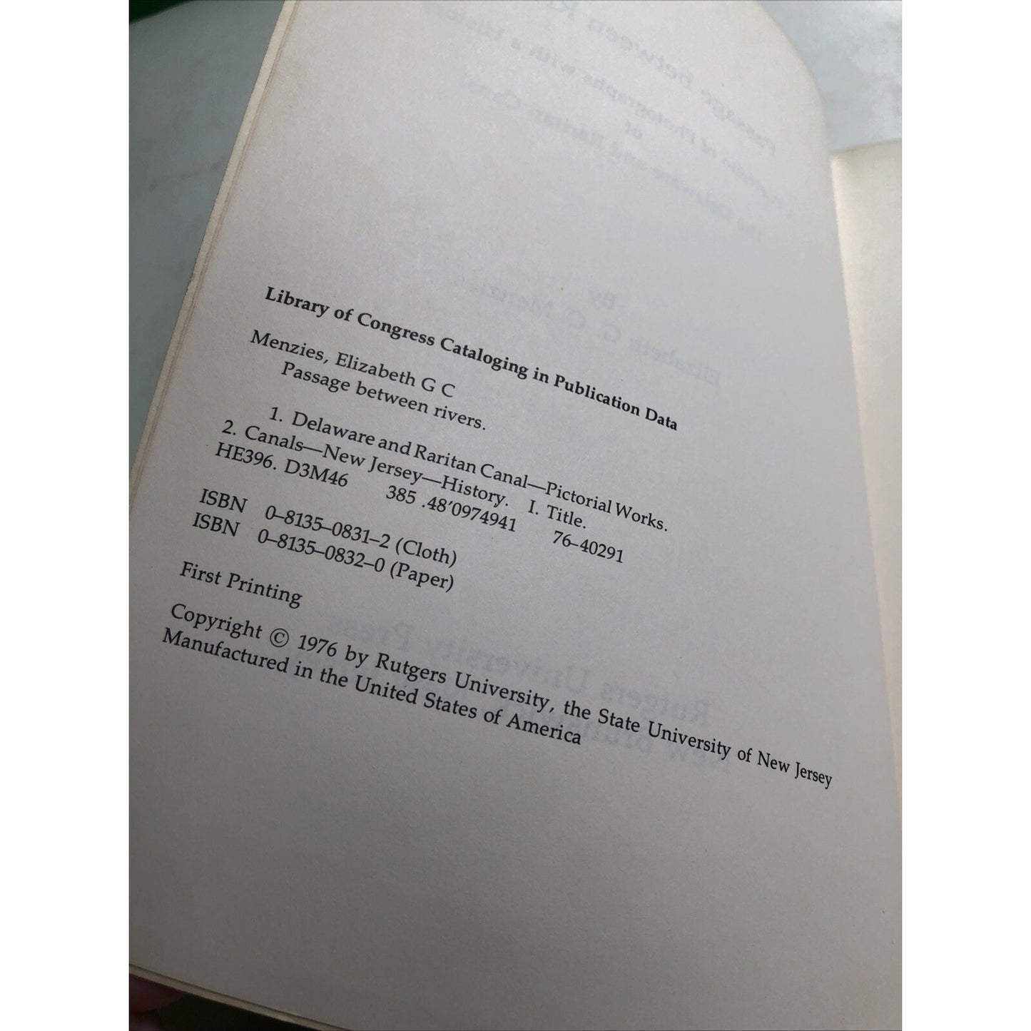PASSAGE BETWEEN RIVERS: A PORTFOLIO OF PHOTOGRAPHS by Elizabeth G. C. Menzies