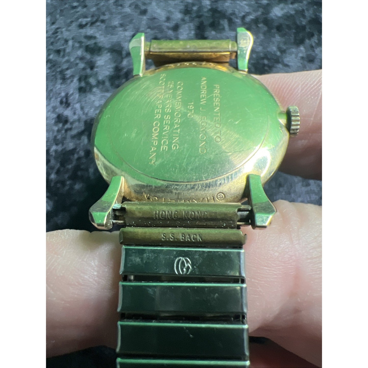 10 KT Gold HAMILTON MASTERPIECE WATCH Award Scott Paper Co For Parts Not Working