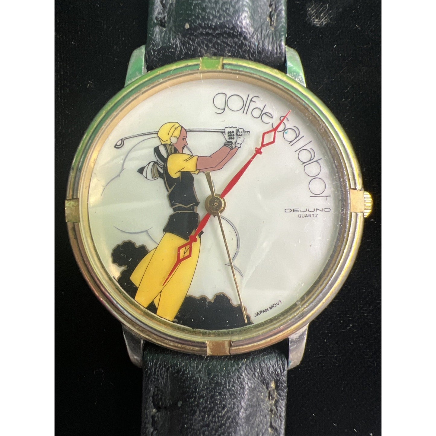 Pair Lot Of 2 DeJuno Quartz Golf Watches Not Working/Needs Battery? Male Female