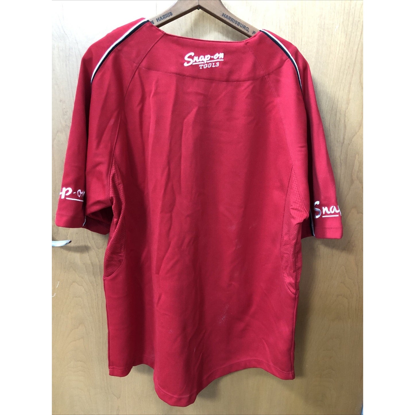 Vintage Snap On Tools Baseball Jersey Red Men's Size L Collectible Button Front