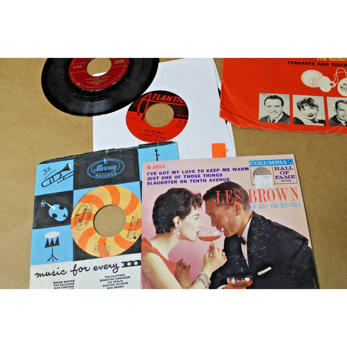 Lot of 14 Vintage 45s 1950s-1960s, Dusty Springfield, Leslie Gore, Nat King Cole