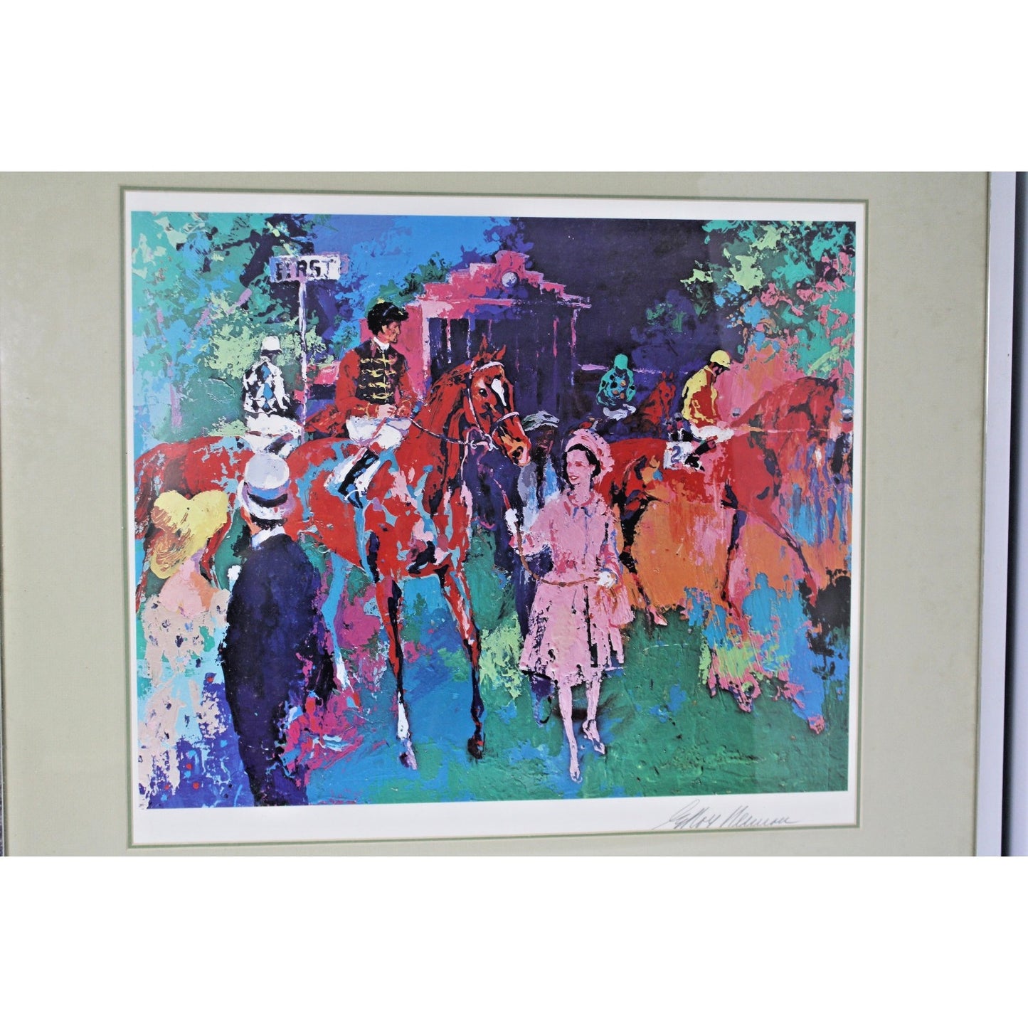 Hand Signed LEROY NEIMAN SERIGRAH- The Queen At Ascot, 31x28 FRAMED