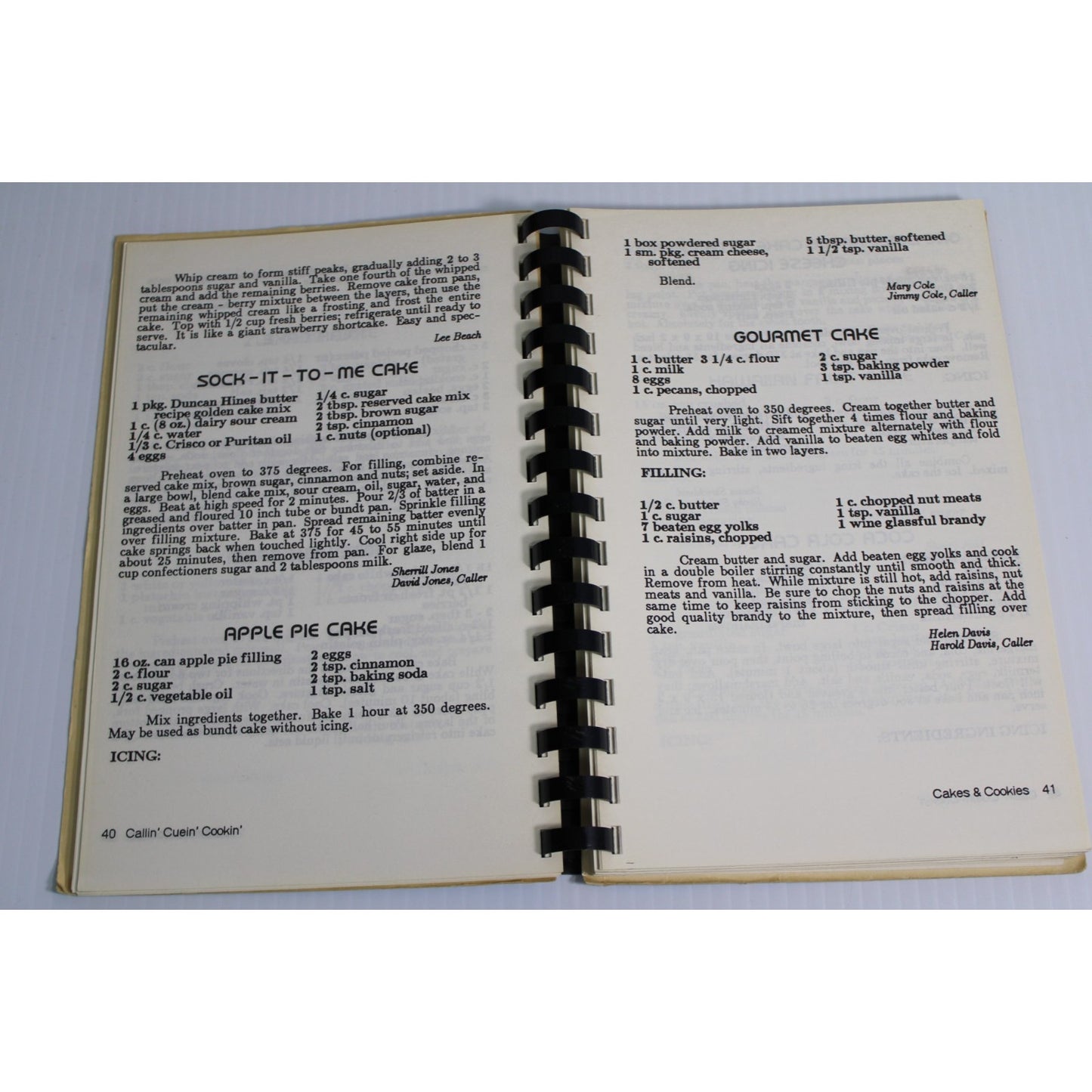 Vintage Callin' Cuein' Cookin' North Texas Callers Assoc. Square Dance Cookbook