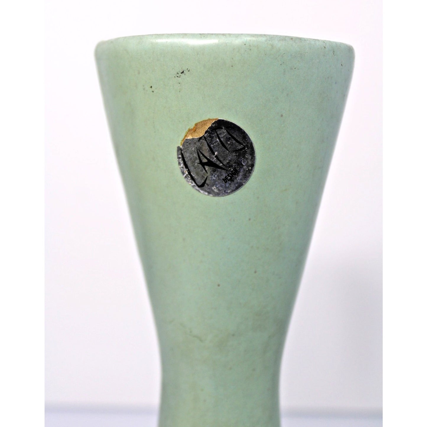 16.5" Tall Matte Aqua Vase, 1960s Pop Art Ceramics, MCM Decor, Turquoise, Teal