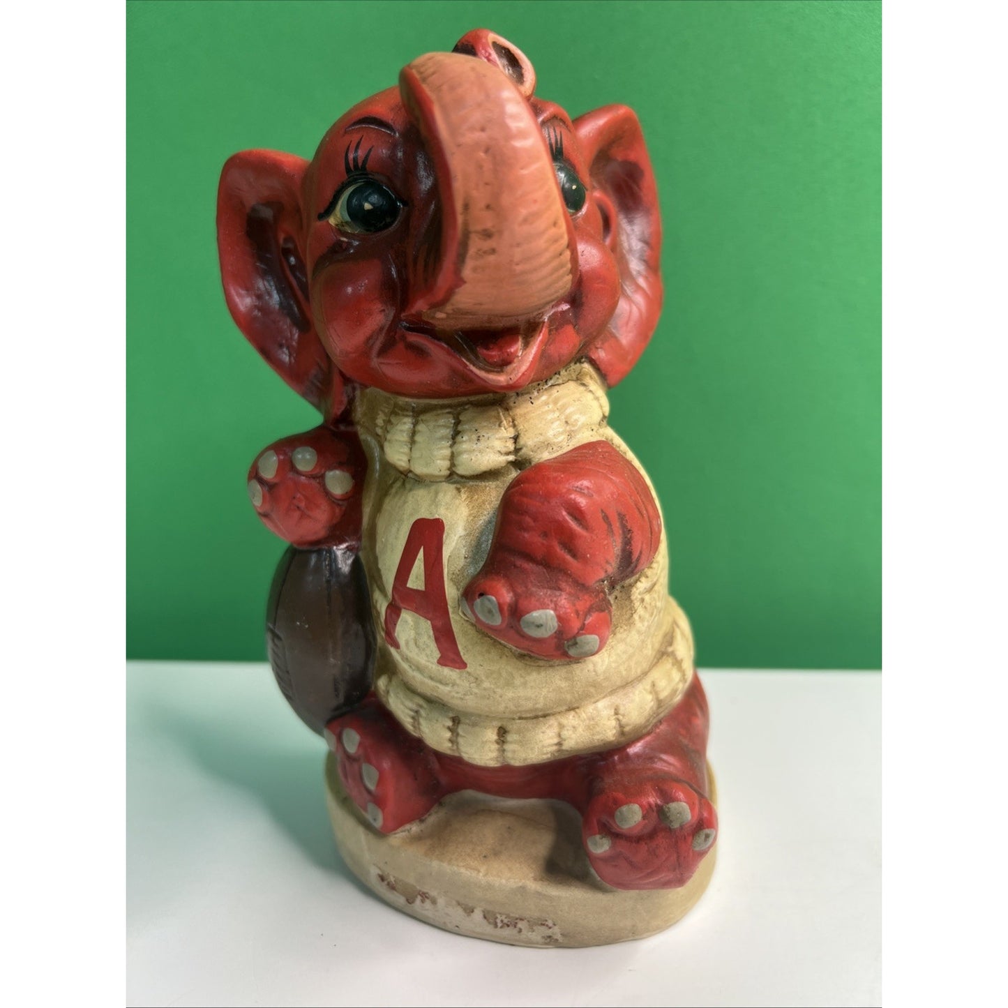 Vintage QUINCO New Orleans Elephant Bank Alabama Crimson Tide Football Ceramic