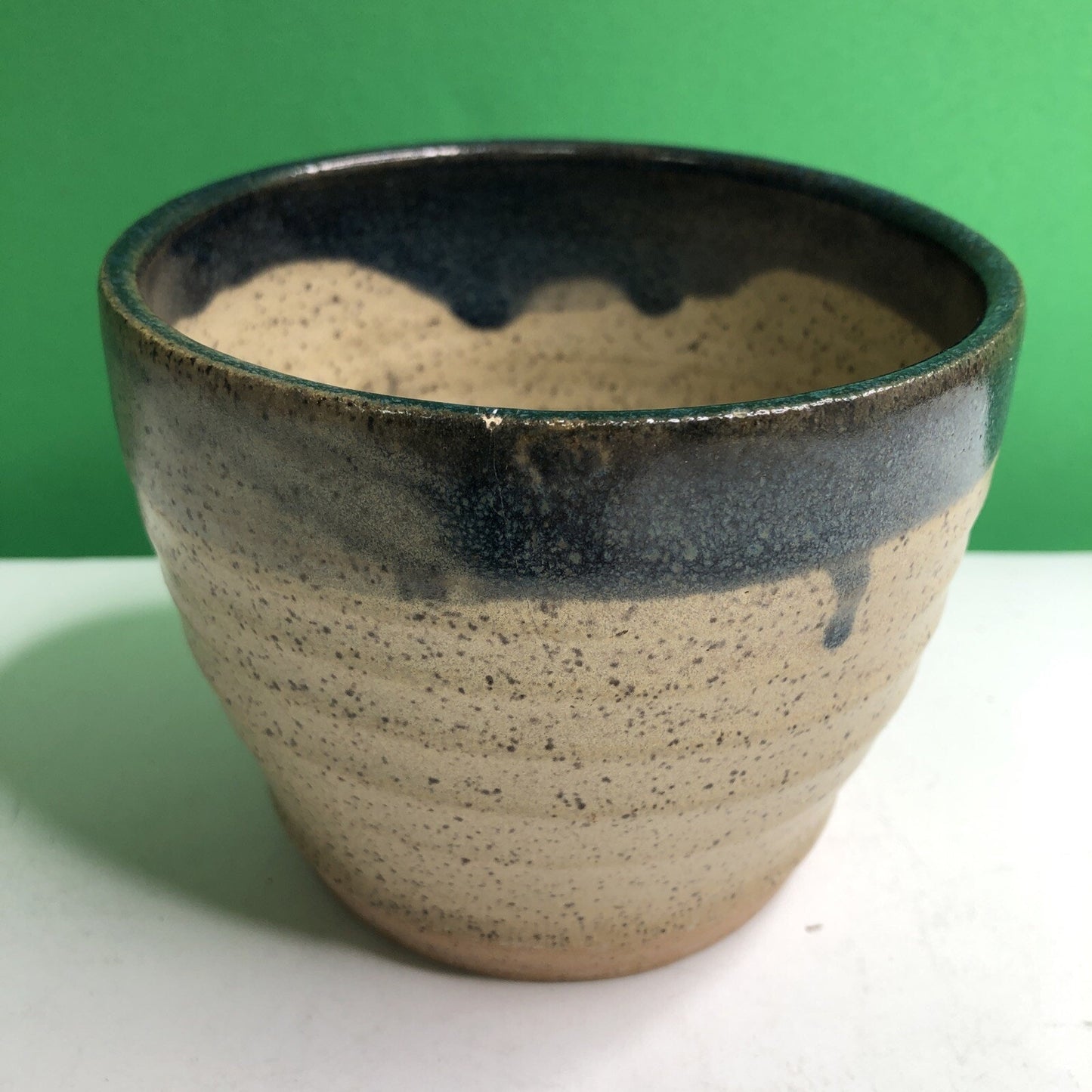 CHARLES GOLLOTT POTTERY Planter Pot Partially Glazed Speckled Mobile Alabama