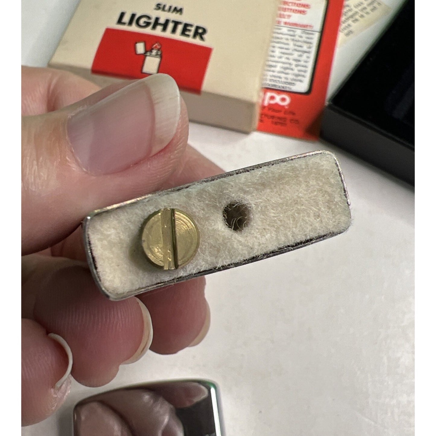 Vintage Zippo Slim Lighter Seal of the City Mobile Alabama In Original Box