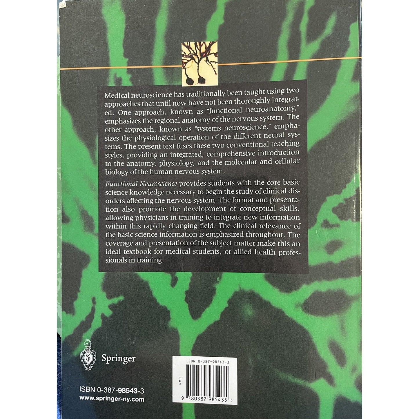 Functional Neuroscience by Oswald Steward 2000 Trade Paperback Illustrated