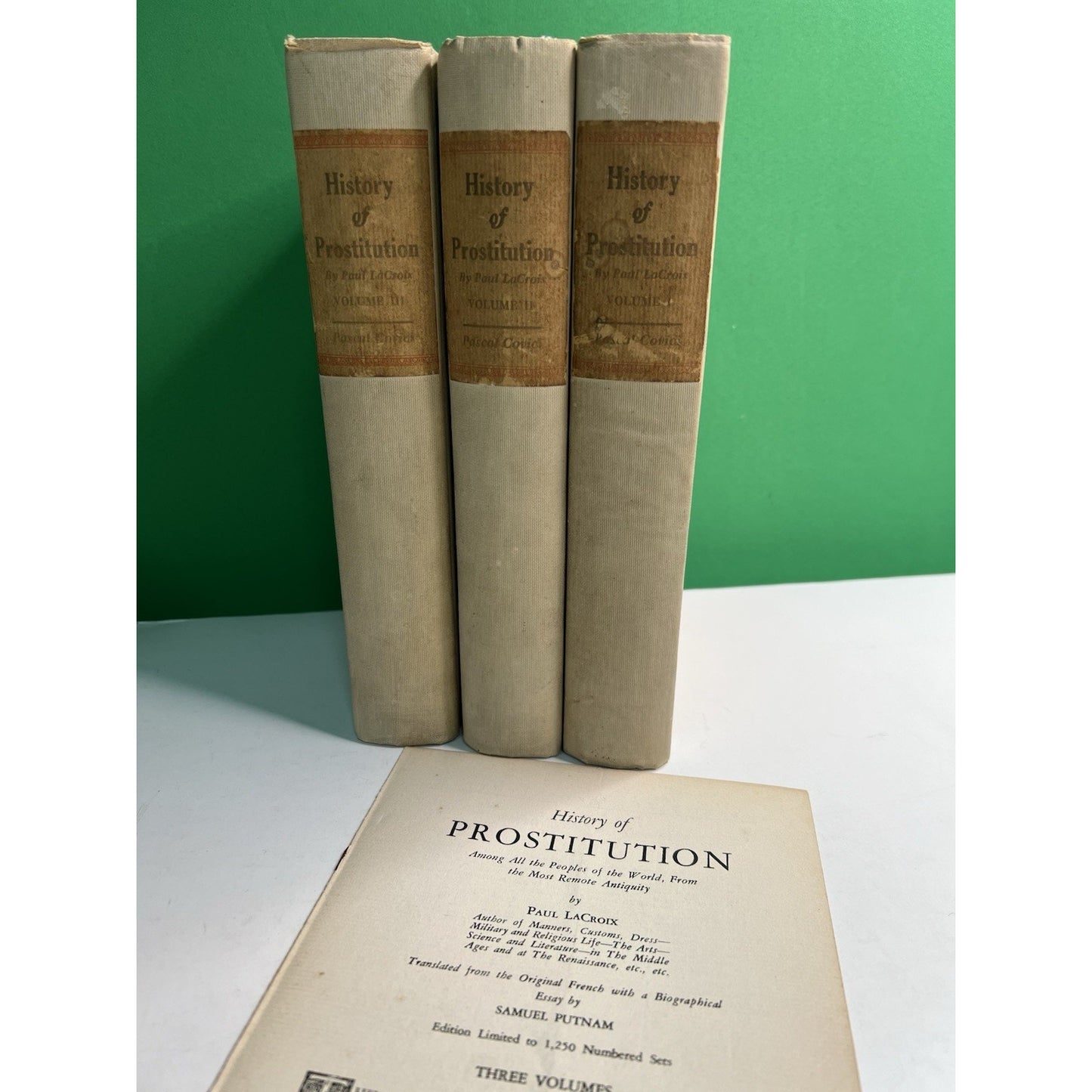 1926 3 VOL SET History Of Prostitution by Paul LaCroix HC LE 281/1250 English