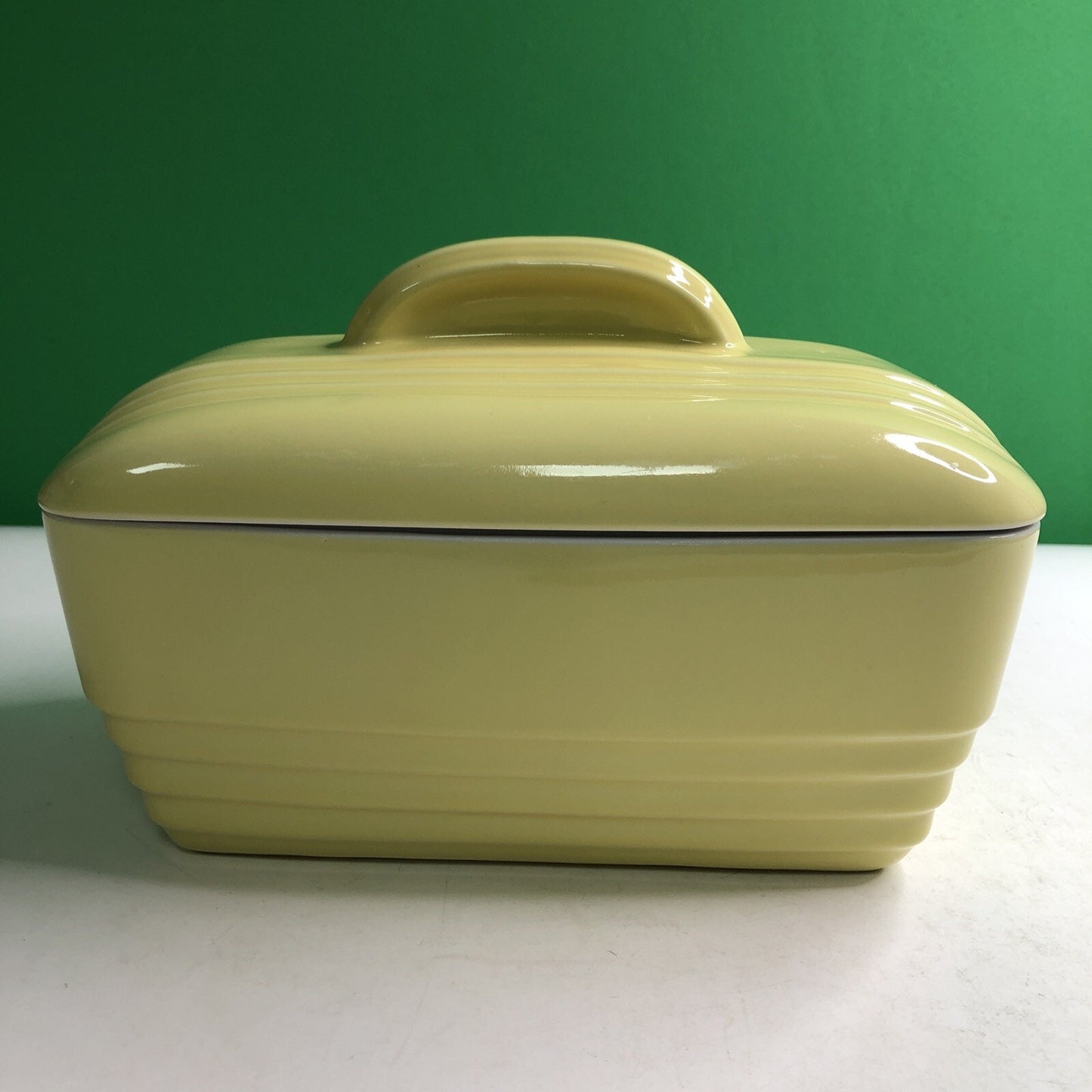 VINTAGE Hall Westinghouse Refrigerator Dish With Lid YELLOW #5064 8.5x5.5x5.5h