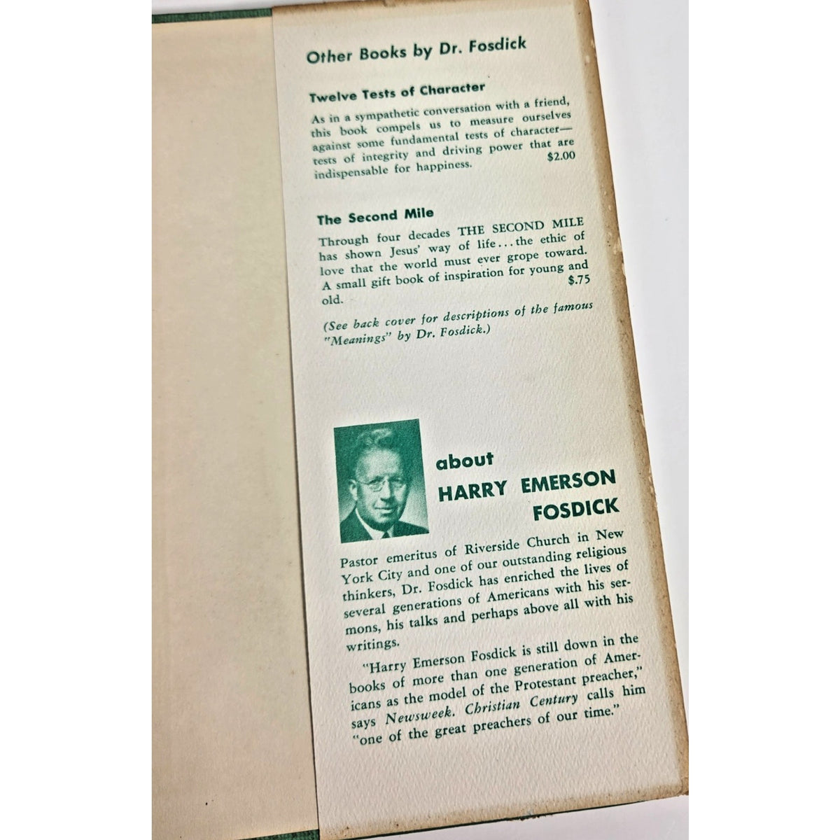 1958 Harry Emerson Fosdick The Manhood of the Master Vintage Devotional