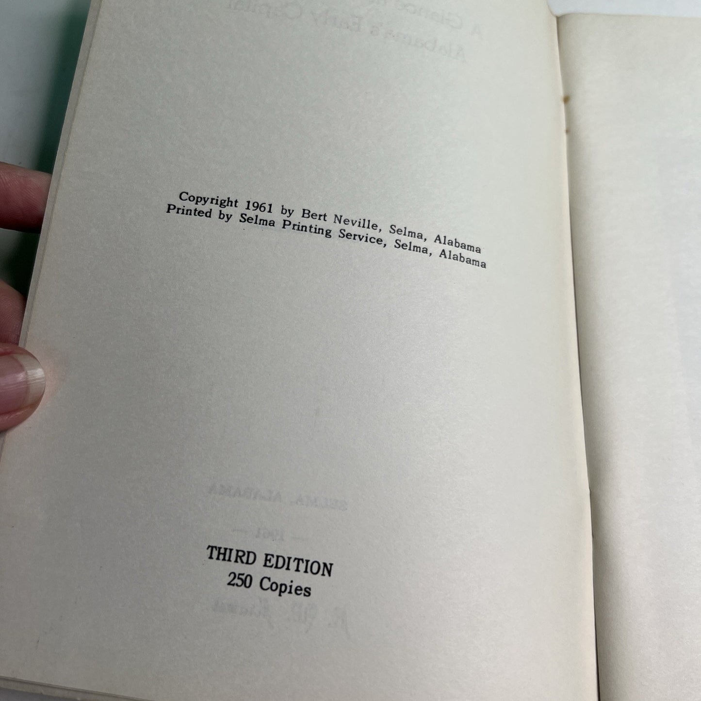 A Glance At Old Cahawba, Alabama’s Early Capital by Bert Neville Selma 1961 3rd