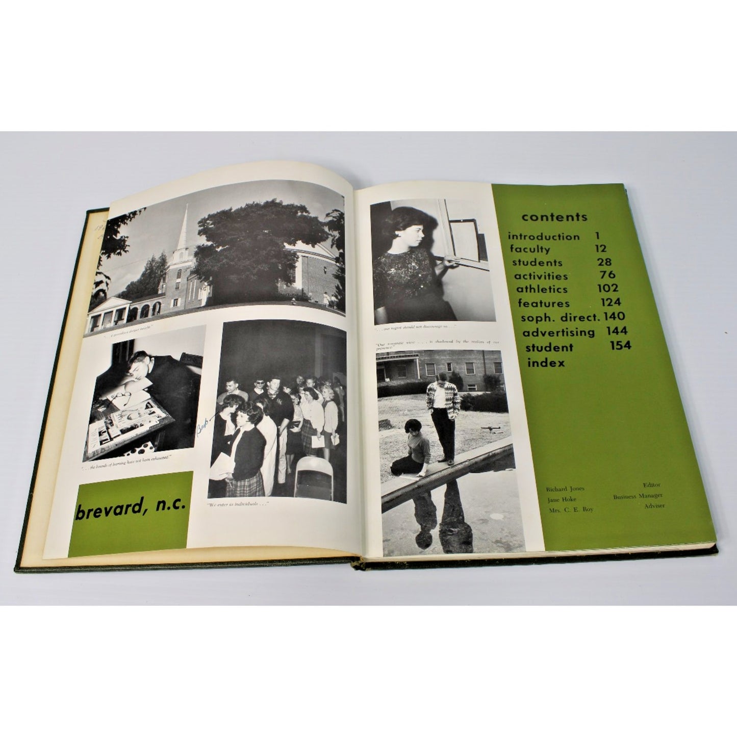 Vintage 1964 Brevard College Yearbook, Pertelote- Brevard, North Carolina